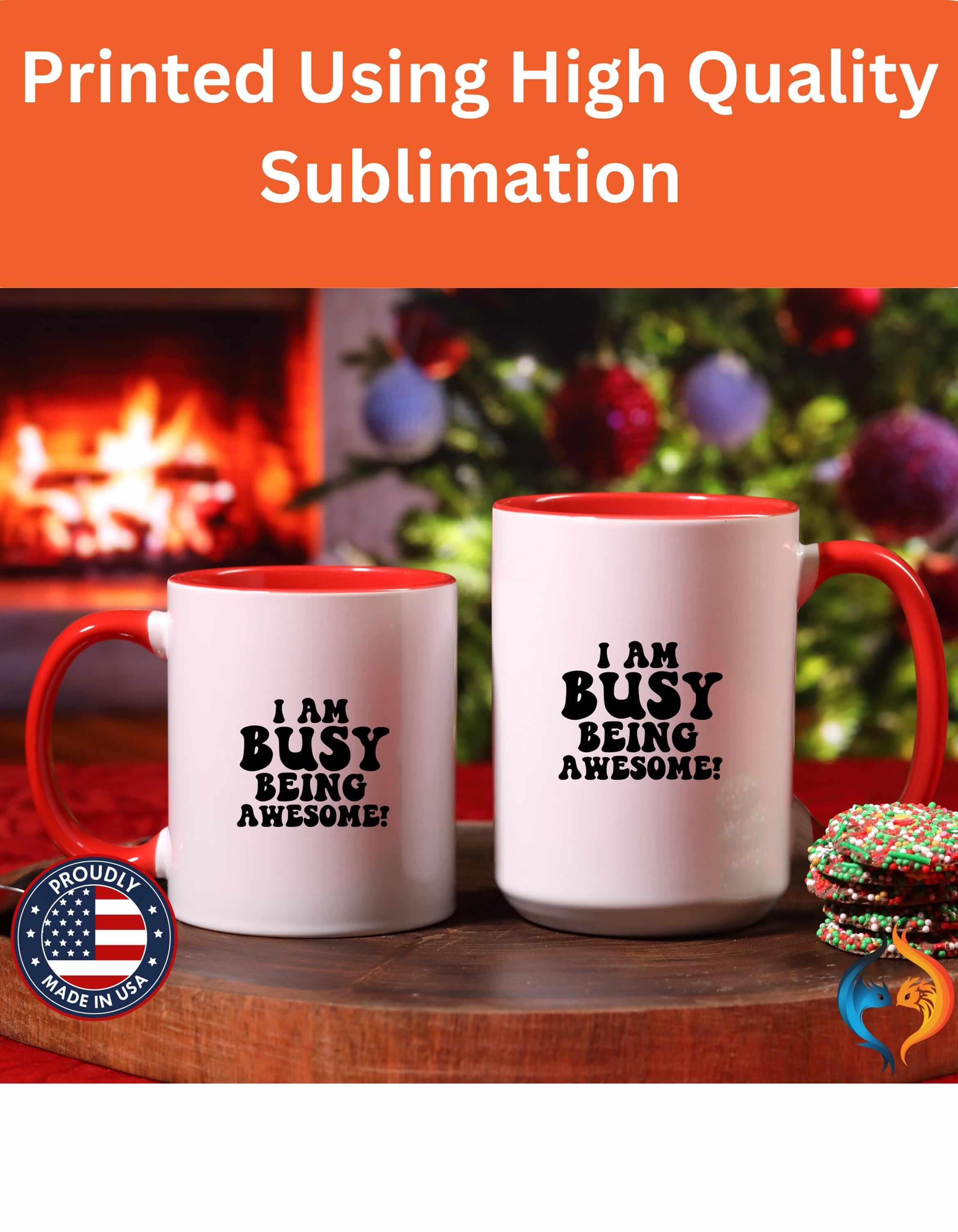 I Am Busy Being Awesome Under Perfect White Elephant 15Oz Personali...