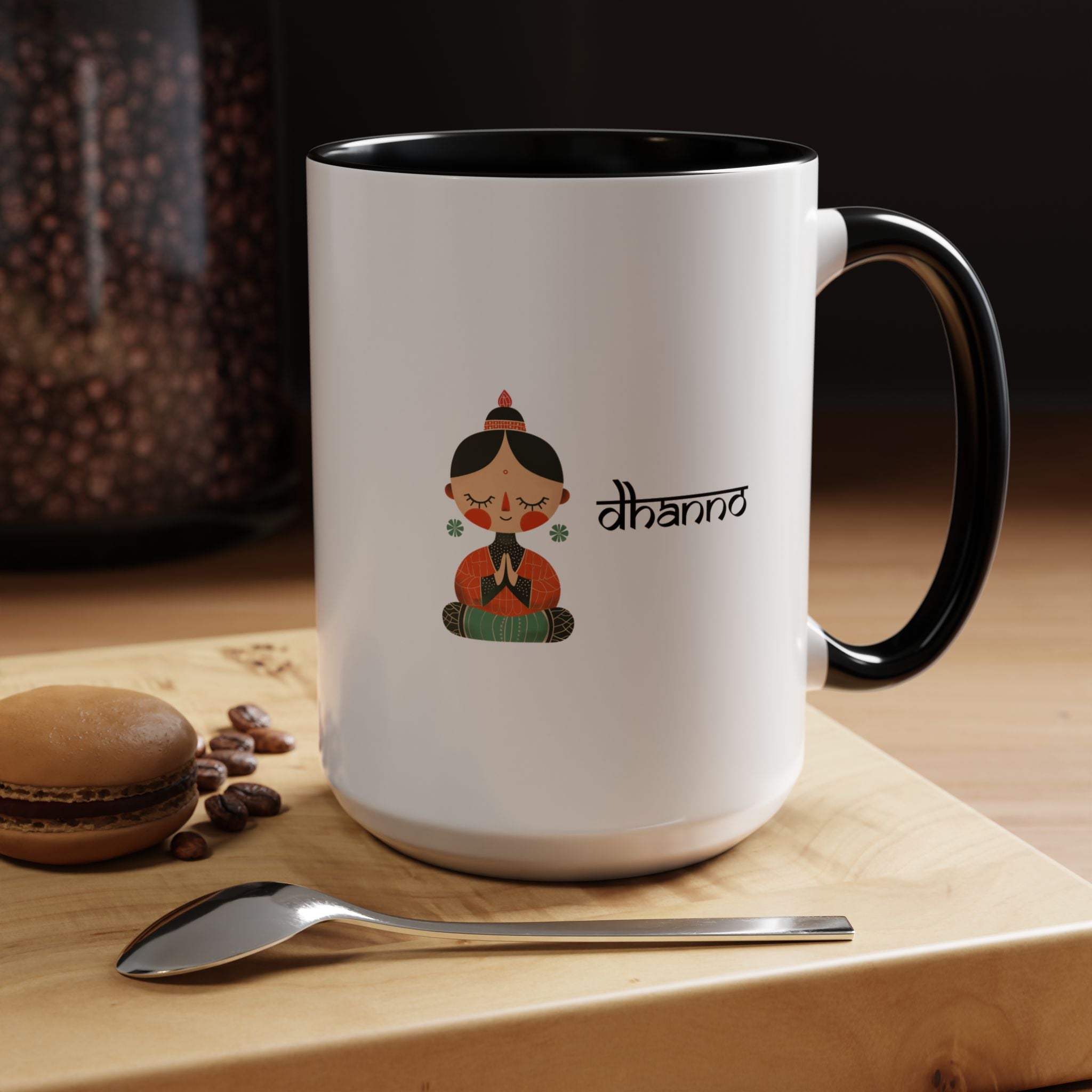 Funny Coffee Mug, Personalized Mug, Desi Roots Cup Dhanno Indian Paki Accent Chai Cup (11/15oz), Gift Under 20, white elephant, brown humor