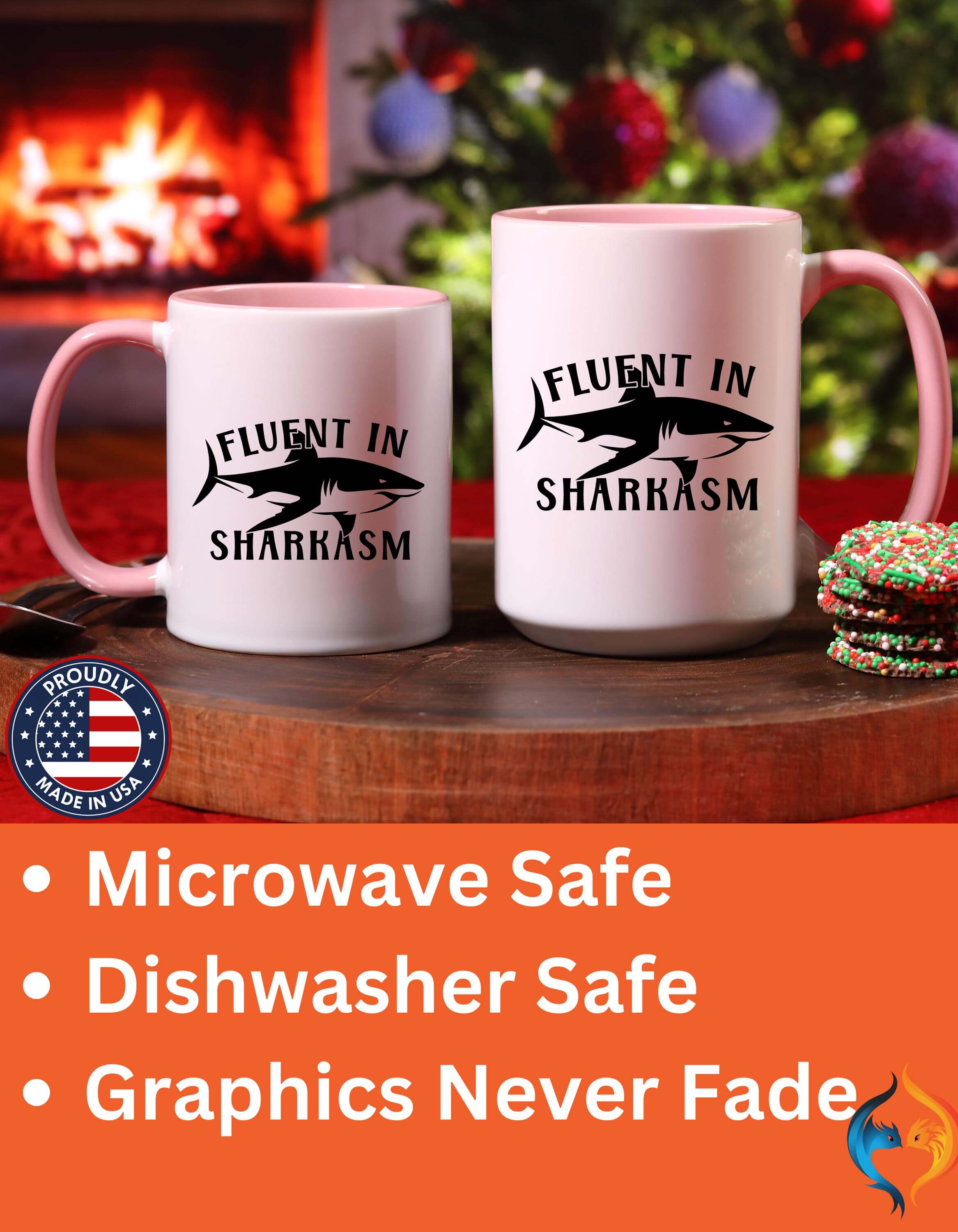 Fluent In Sharkasm 15Oz Under White Elephant Marine Animal Lover Pe...