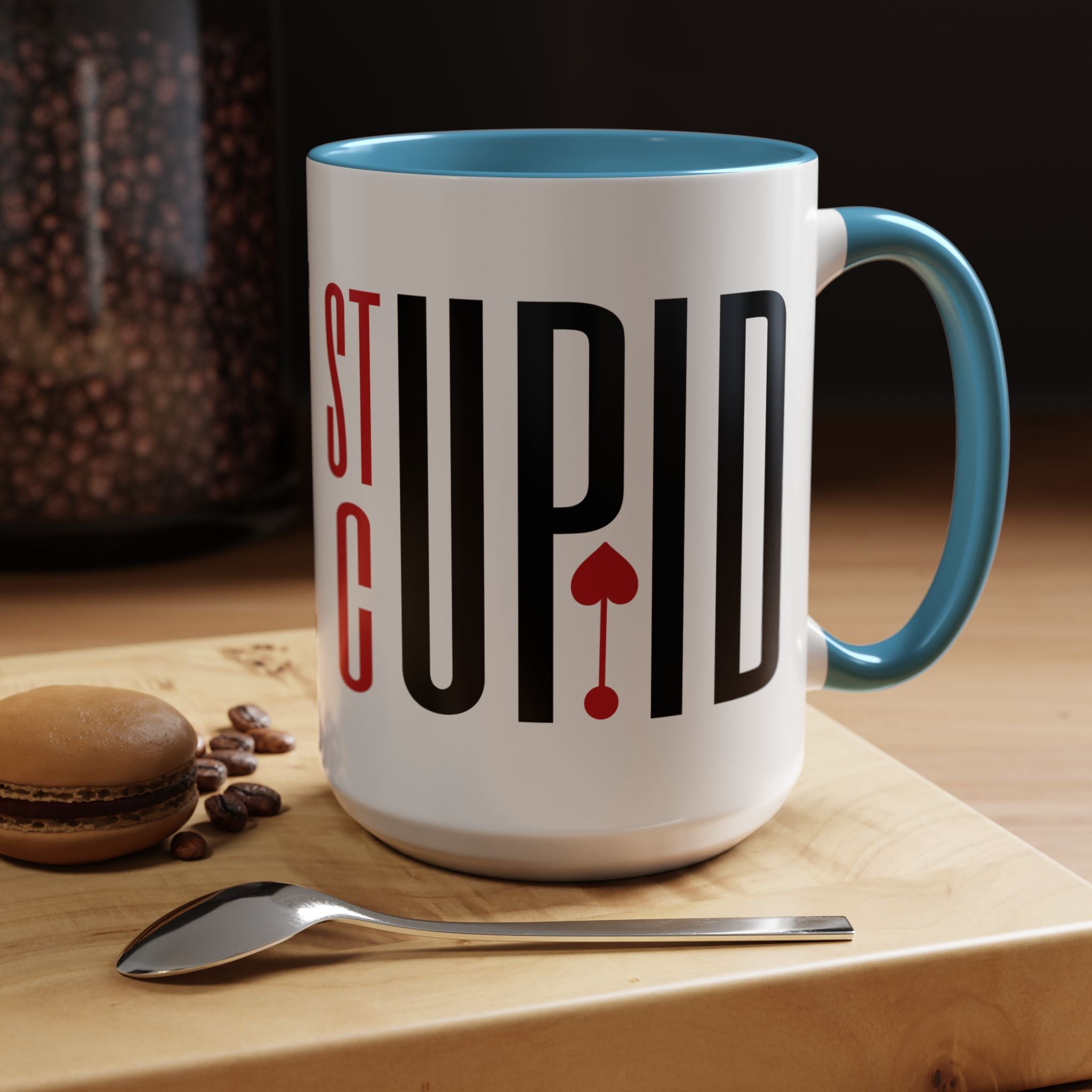 Funny Coffee Mug, Personalized Mug, Stupid Cupid Accent Cup 11/15oz, Self Love, Anti-Valentine Cup