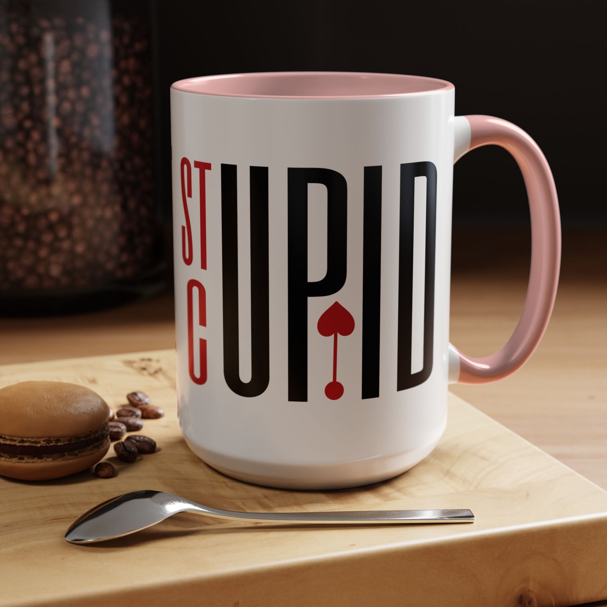 Funny Coffee Mug, Personalized Mug, Stupid Cupid Accent Cup 11/15oz, Self Love, Anti-Valentine Cup