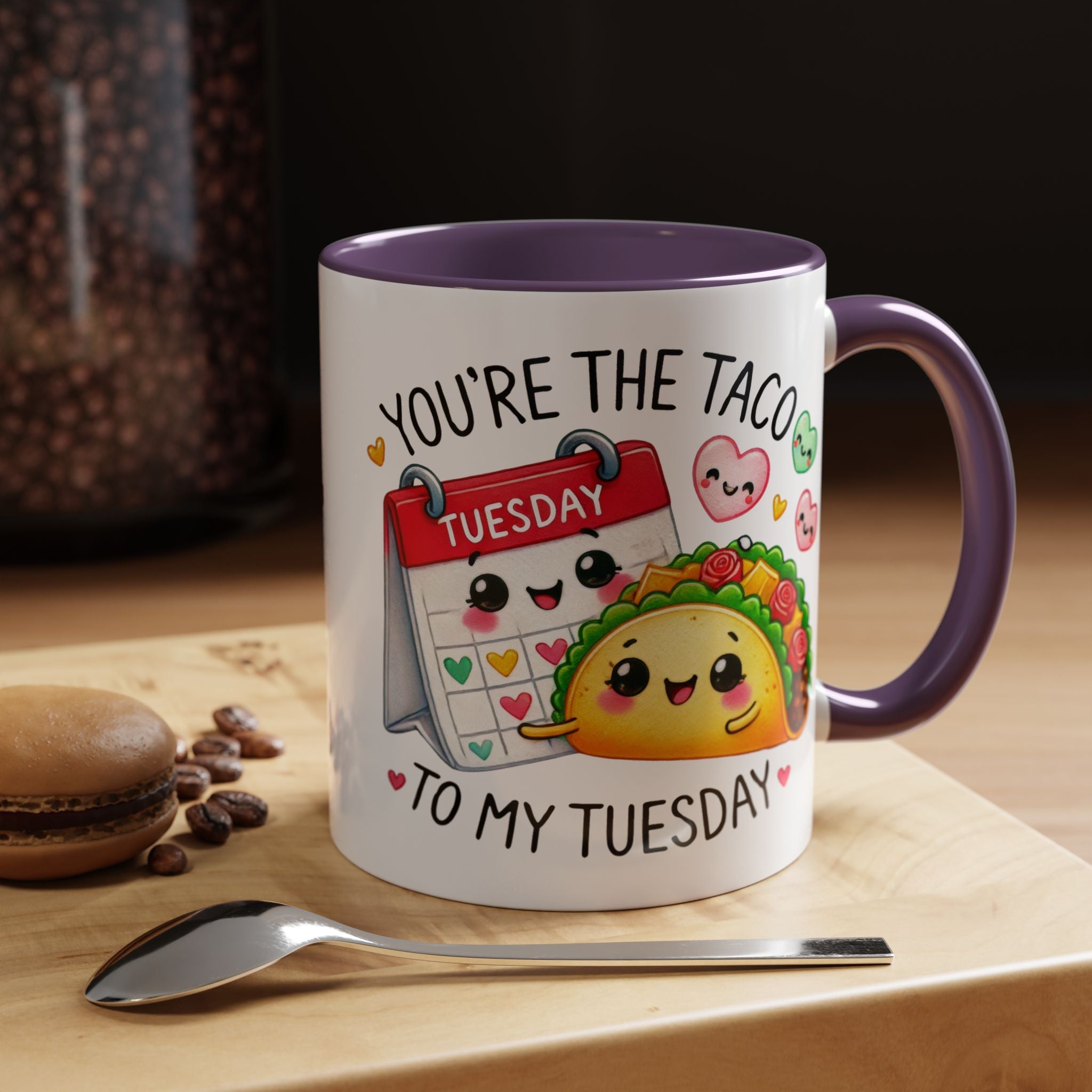 Funny Coffee Mug, Personalized Mug, You Are The Taco To My Tuesday Accent Cup 11/15oz, Anniversary Wedding Valentines Romantic Gift Him her