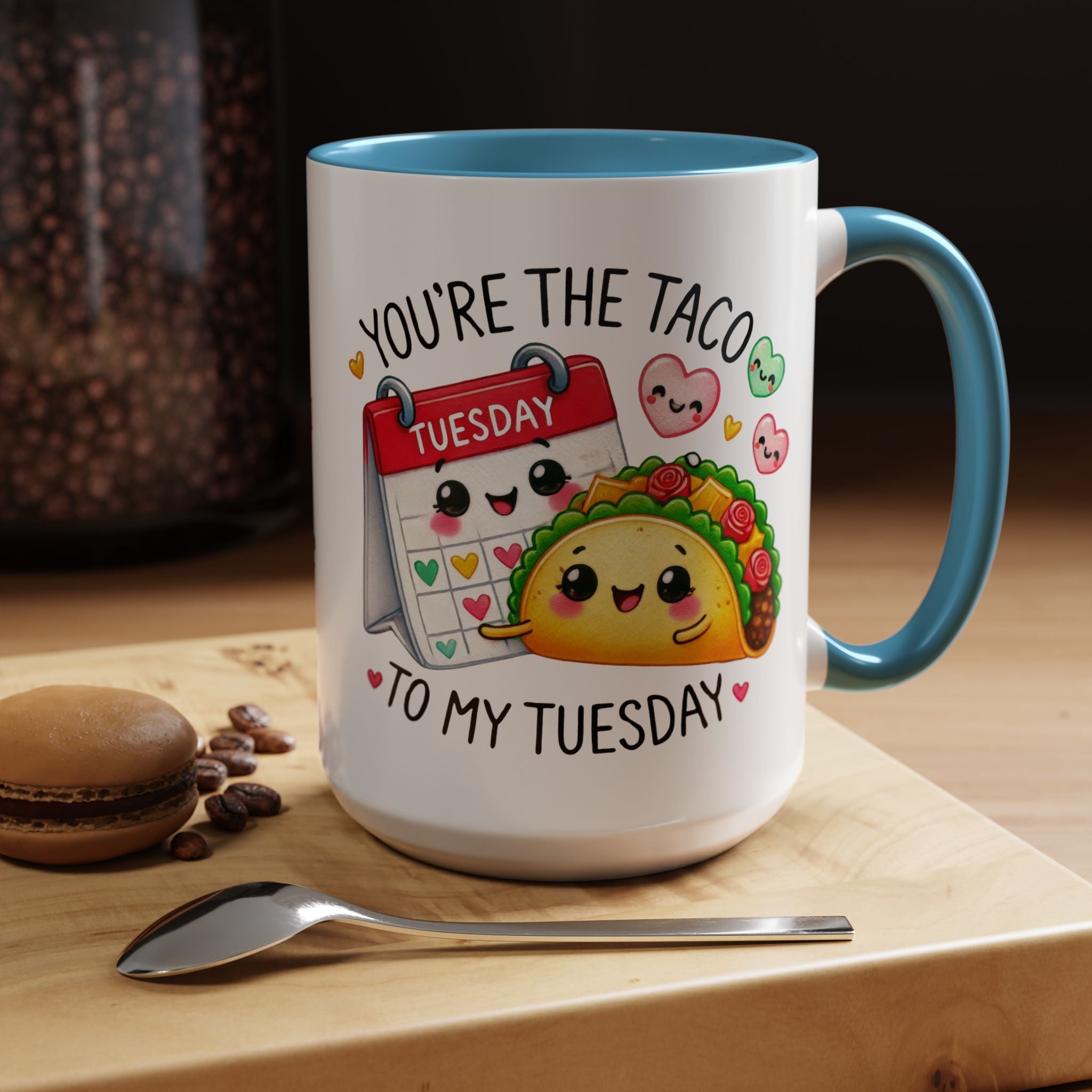 Funny Coffee Mug, Personalized Mug, You Are The Taco To My Tuesday Accent Cup 11/15oz, Anniversary Wedding Valentines Romantic Gift Him her