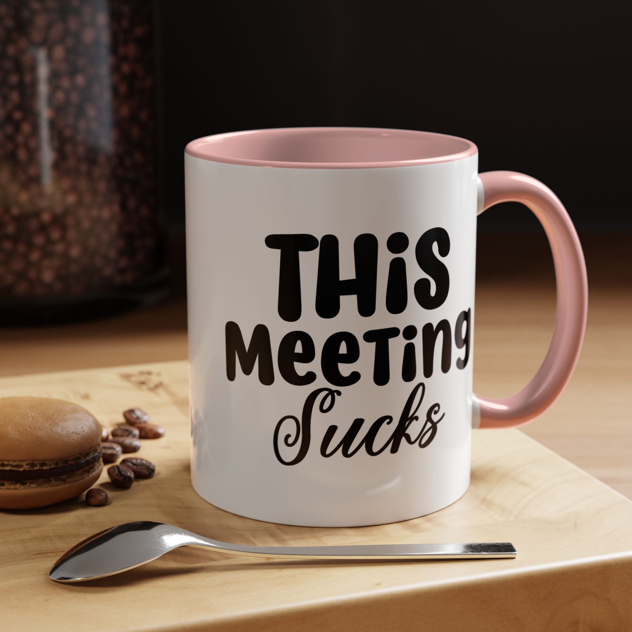 Funny Coffee Mug, Personalized Mug, This Meeting Sucks  Accent Cup (11, 15oz), Gift Under 20, White Elephant