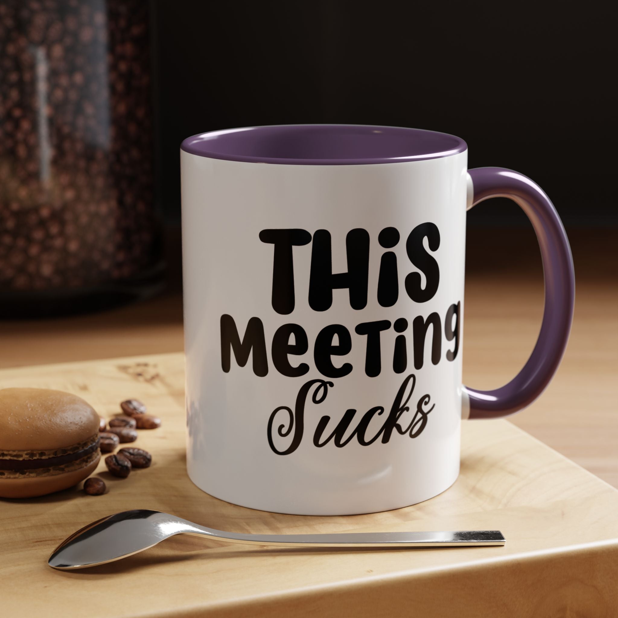 Funny Coffee Mug, Personalized Mug, This Meeting Sucks  Accent Cup (11, 15oz), Gift Under 20, White Elephant