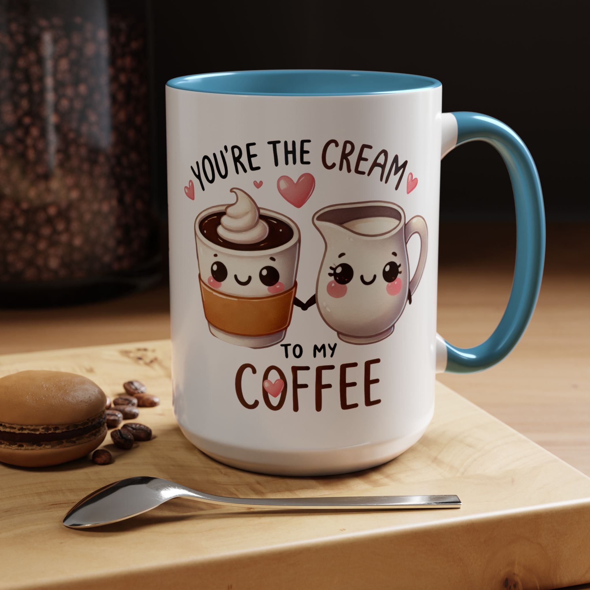 Funny Coffee Mug, Personalized Mug, You Are The Cream To My Coffee Accent Cup 11/15oz, Anniversary Wedding Valentines Romantic Gift Him her