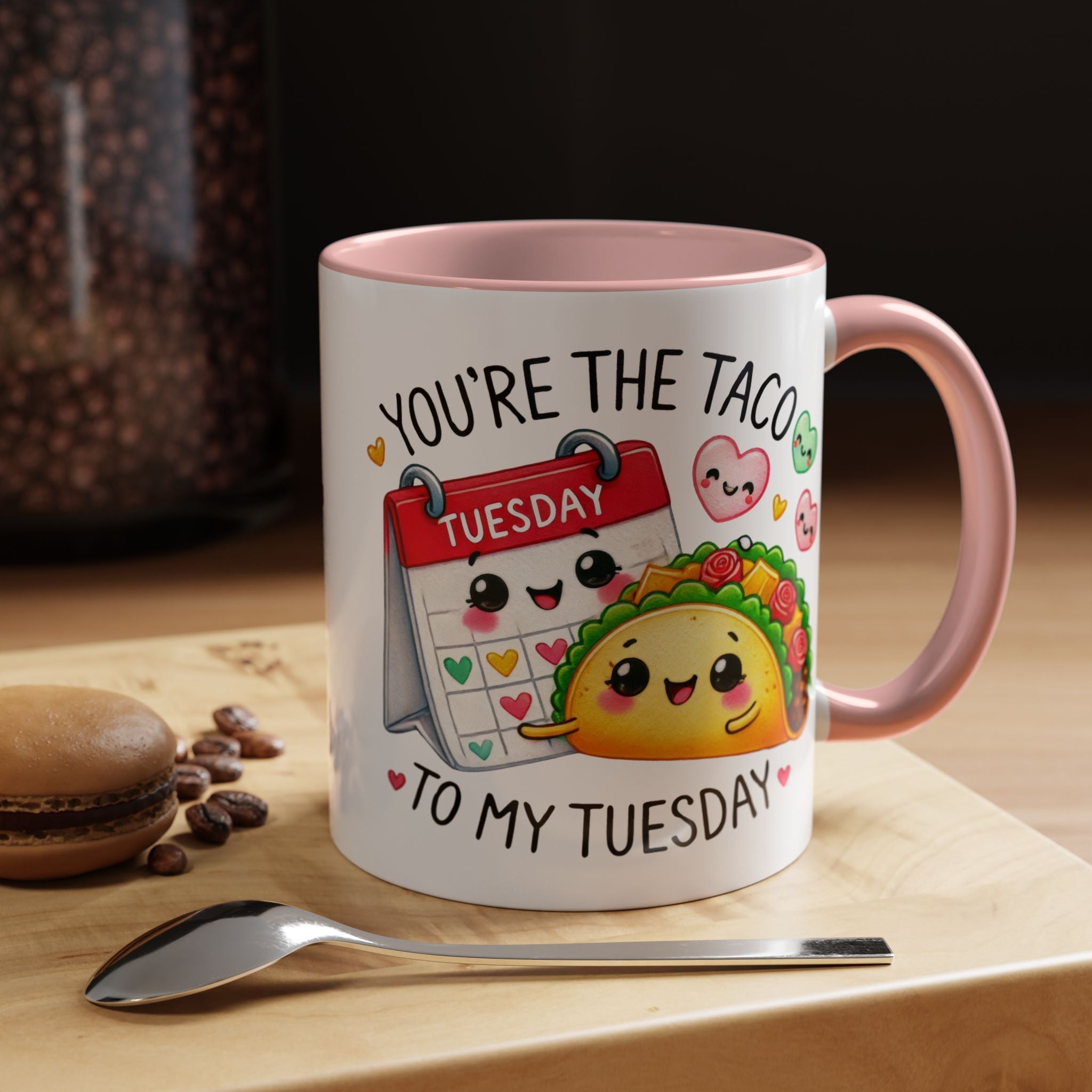 Funny Coffee Mug, Personalized Mug, You Are The Taco To My Tuesday Accent Cup 11/15oz, Anniversary Wedding Valentines Romantic Gift Him her