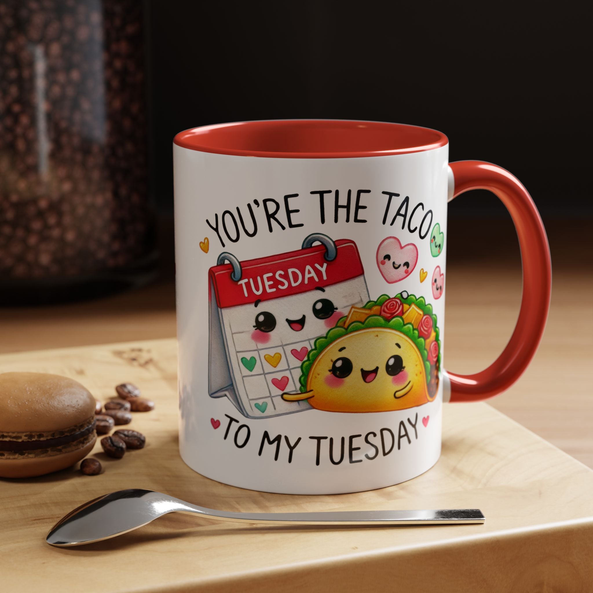 Funny Coffee Mug, Personalized Mug, You Are The Taco To My Tuesday Accent Cup 11/15oz, Anniversary Wedding Valentines Romantic Gift Him her