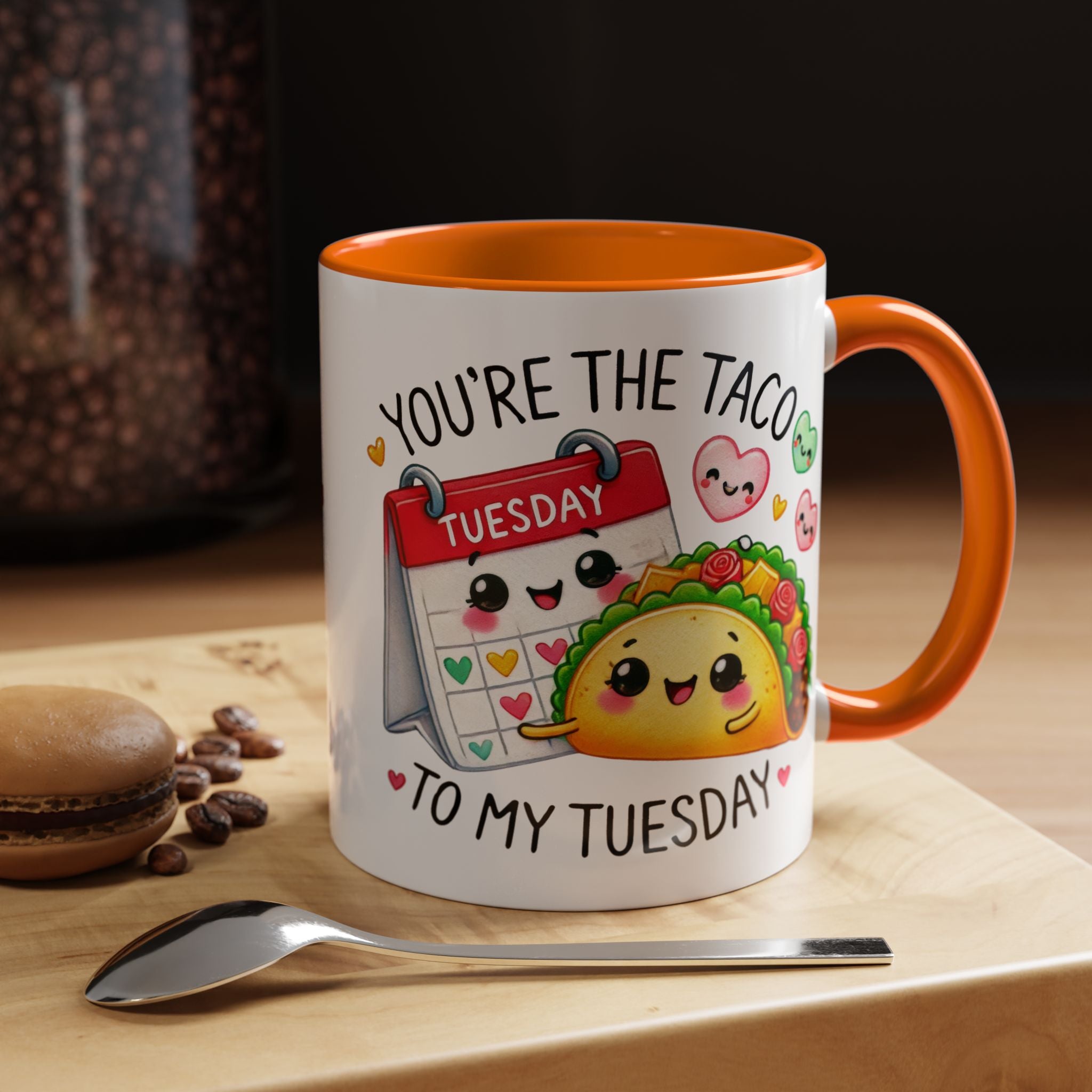 Funny Coffee Mug, Personalized Mug, You Are The Taco To My Tuesday Accent Cup 11/15oz, Anniversary Wedding Valentines Romantic Gift Him her