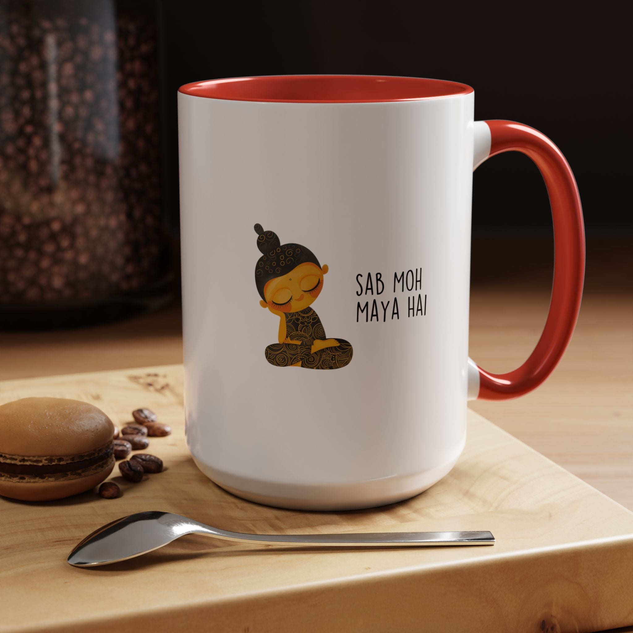 Funny Coffee Mug, Personalized Mug, Desi Roots Mug 'Sab Moh Maya Hai' Indian Paki Accent Chai Cup (11/15oz), Gift Under 20, White Elephant