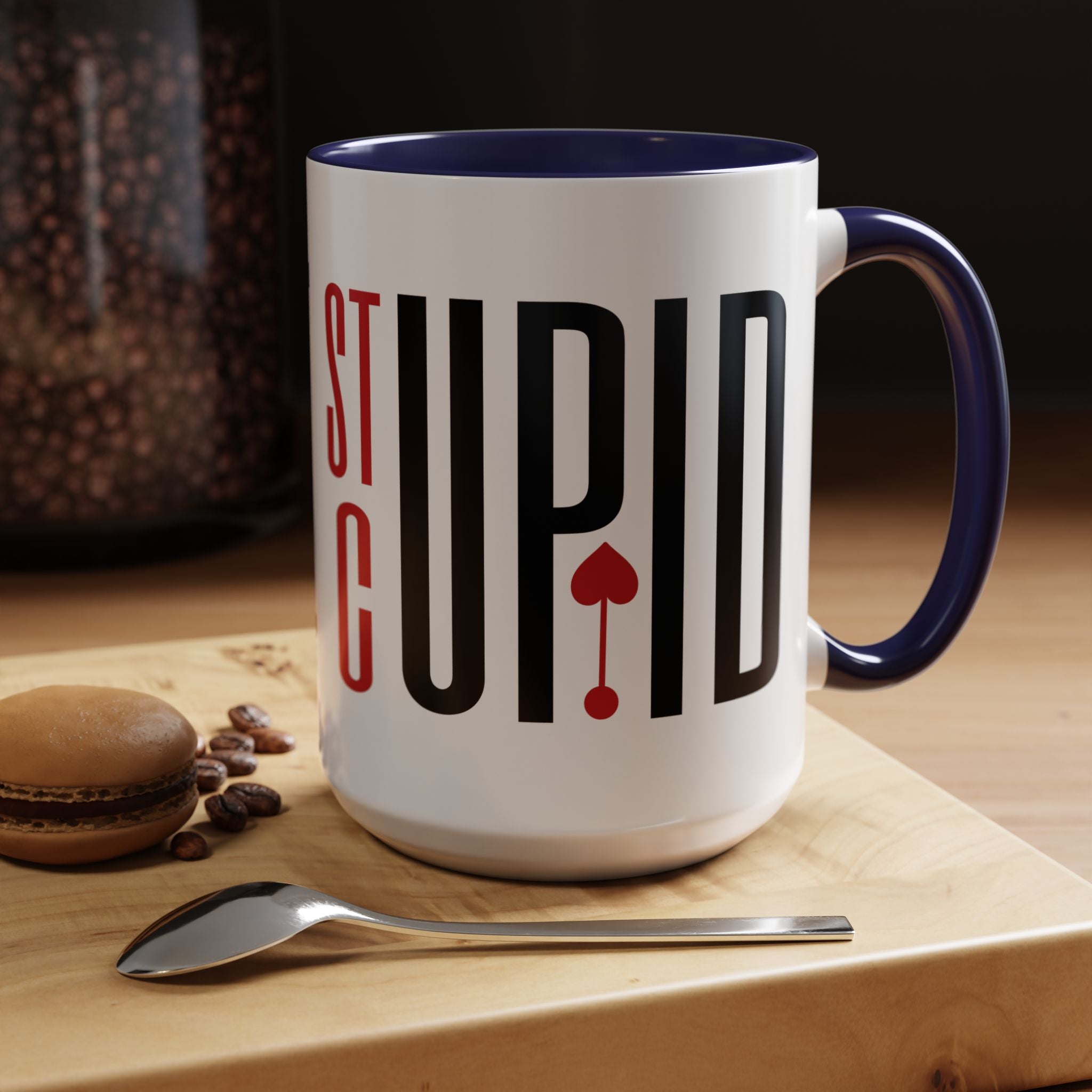 Funny Coffee Mug, Personalized Mug, Stupid Cupid Accent Cup 11/15oz, Self Love, Anti-Valentine Cup