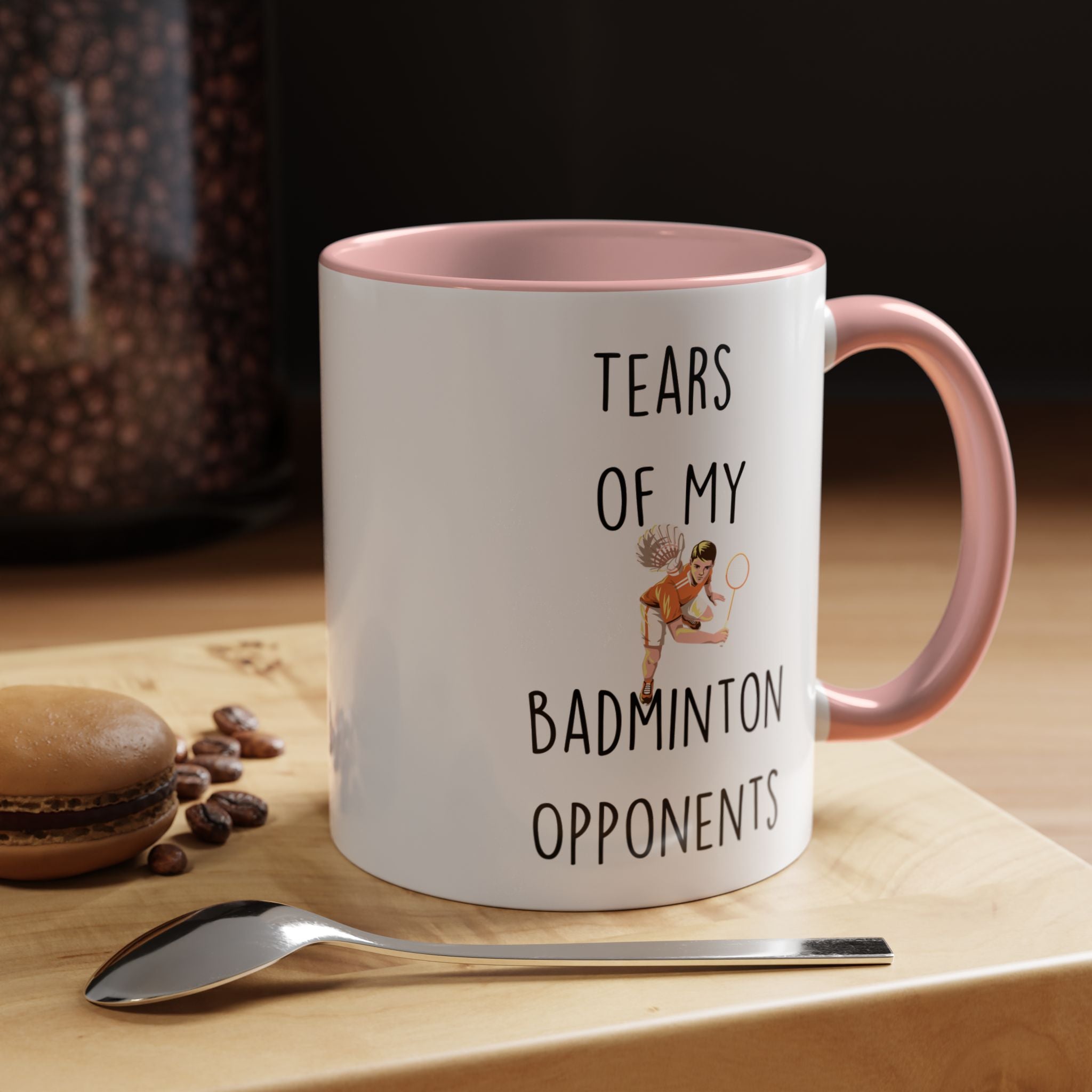 Funny Coffee Mug, Personalized Mug, Tears Of My Badminton Opponents, Accent Cup (11, 15oz), Sarcastic Mug,  Tea Coffee Cup, gift under 20