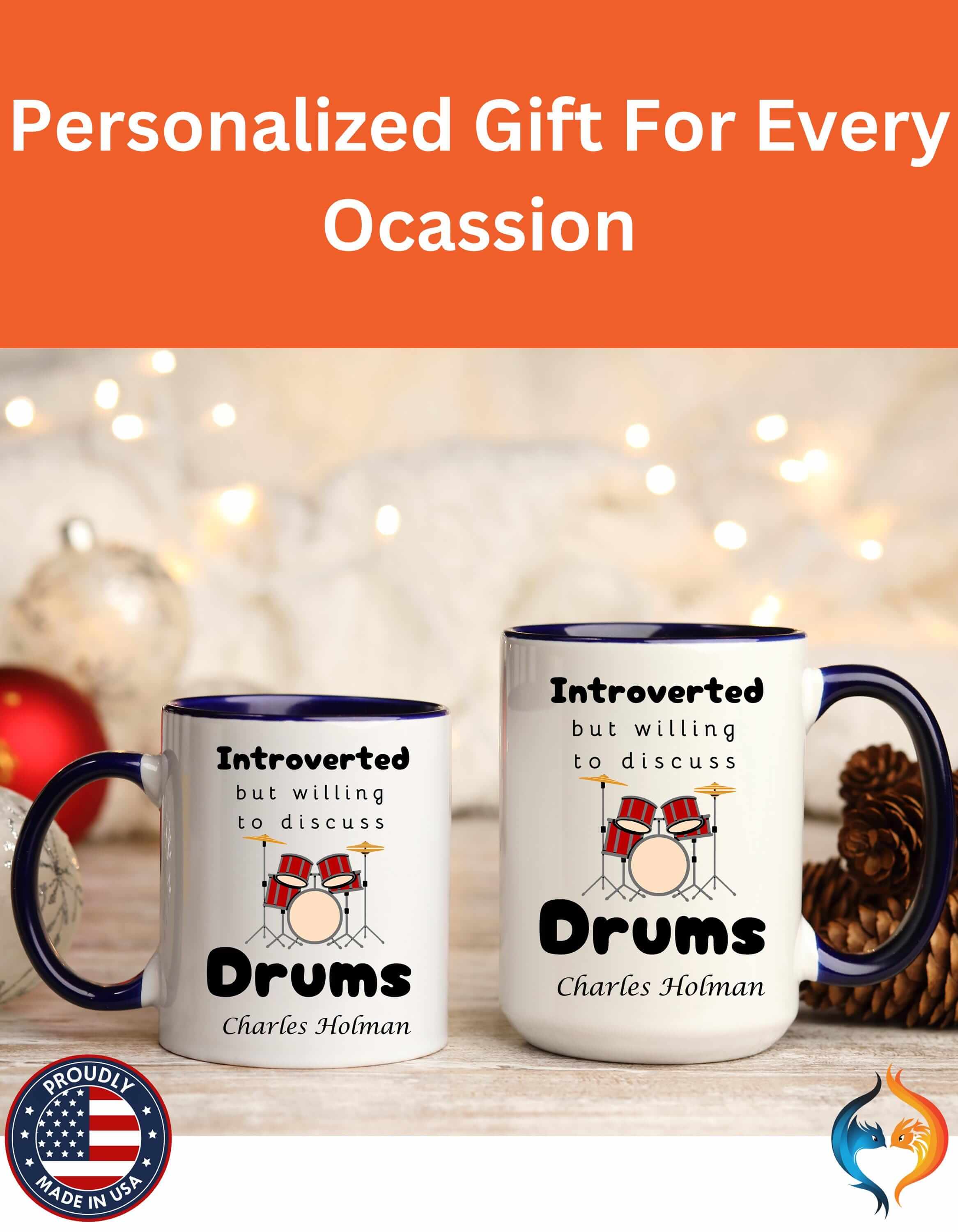 Introverted But Willing To Discuss Drums 11Oz 15Oz Under Personaliz...