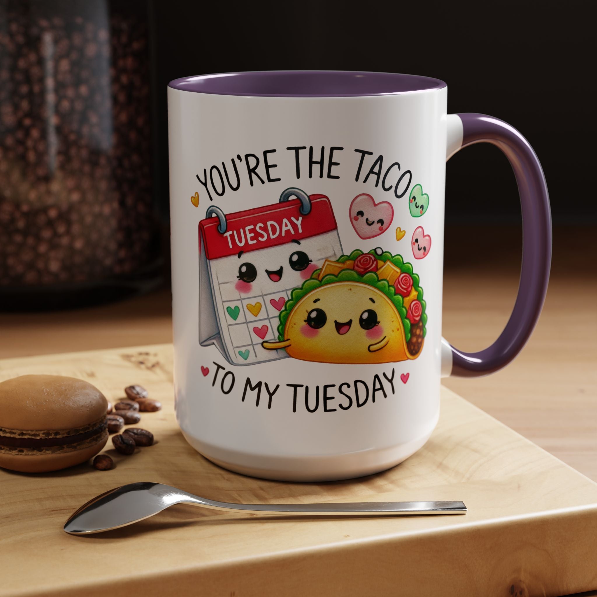Funny Coffee Mug, Personalized Mug, You Are The Taco To My Tuesday Accent Cup 11/15oz, Anniversary Wedding Valentines Romantic Gift Him her