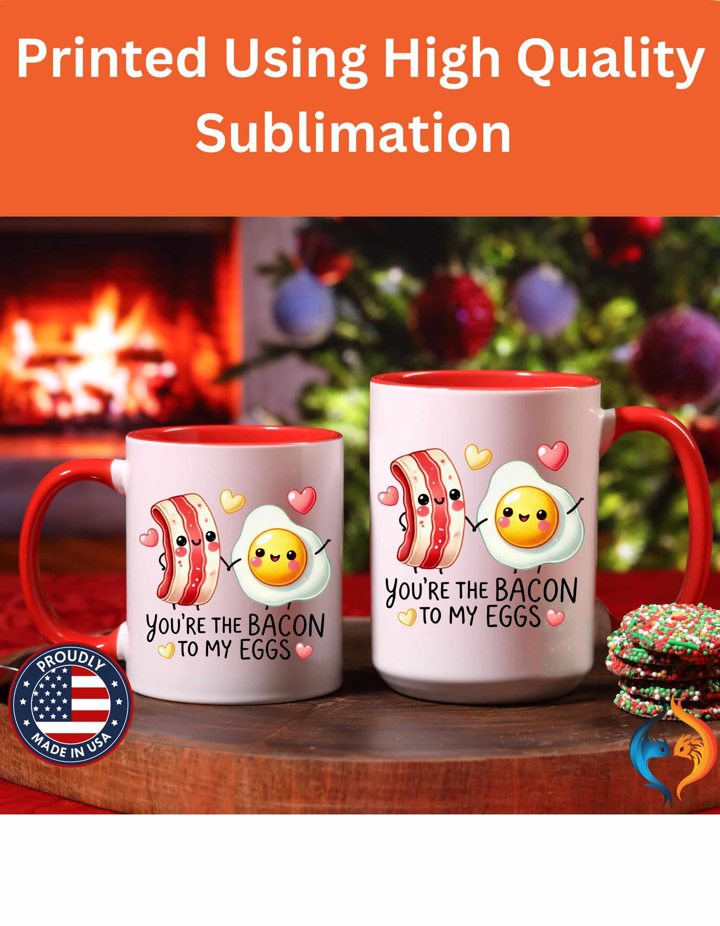 You Are The Bacon To My Eggs 15Oz Him Her Personalized Funny Valent...