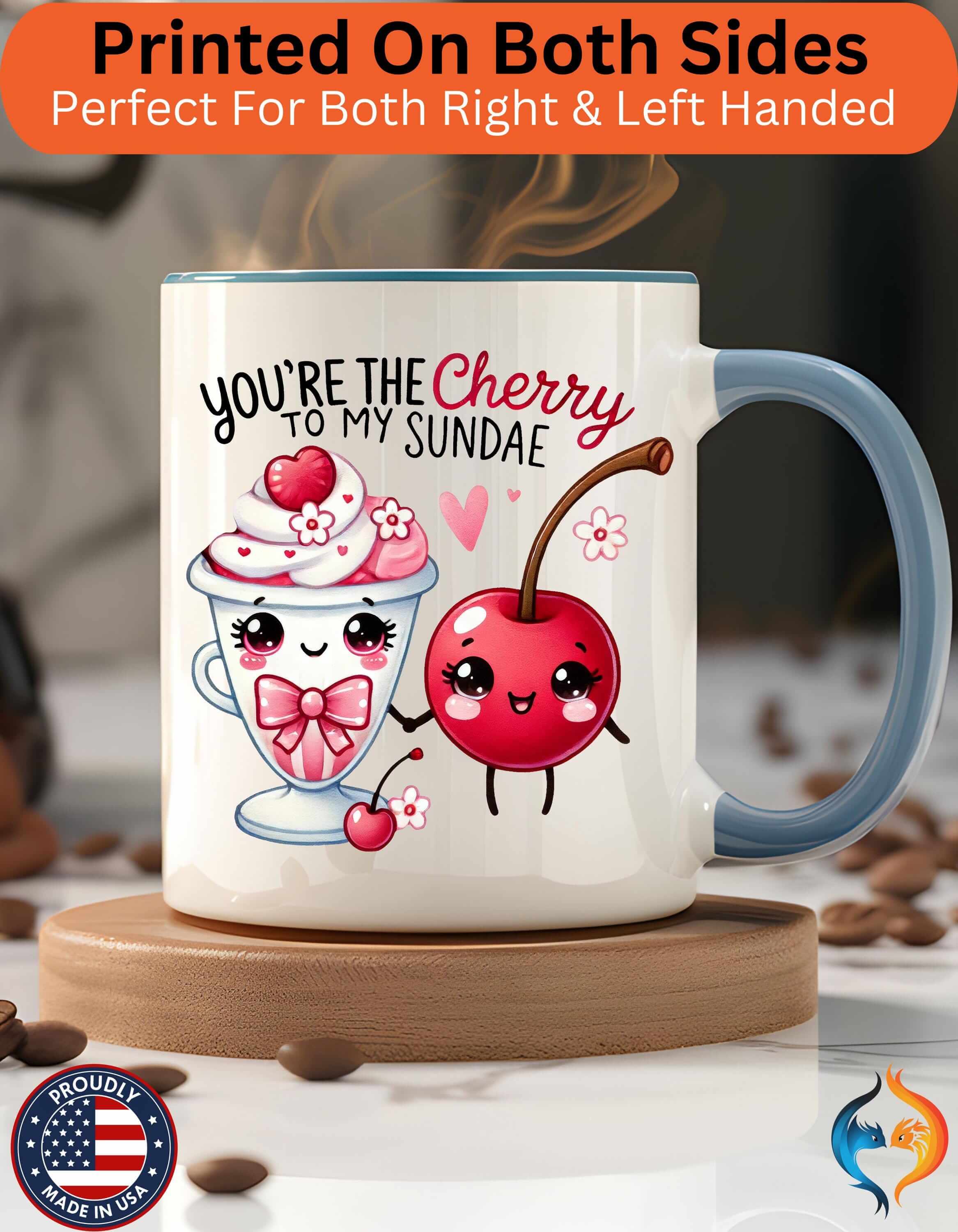 You Are The Cherry To My Sunday 15Oz Him Her Personalized Funny Val...