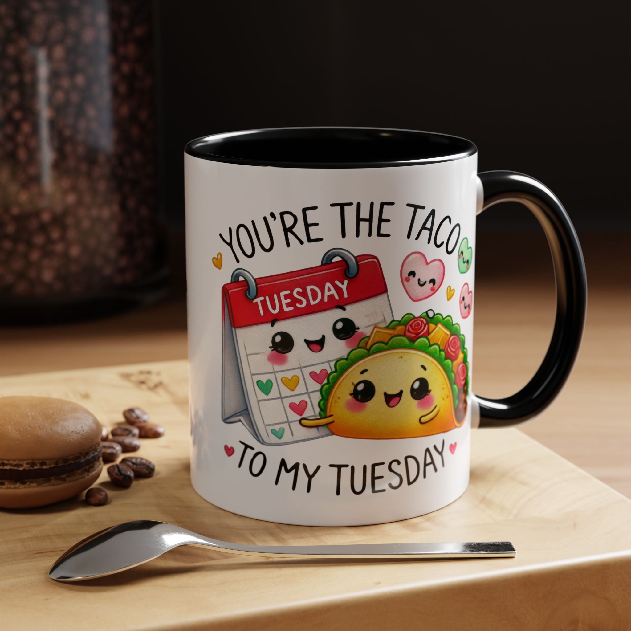 Funny Coffee Mug, Personalized Mug, You Are The Taco To My Tuesday Accent Cup 11/15oz, Anniversary Wedding Valentines Romantic Gift Him her