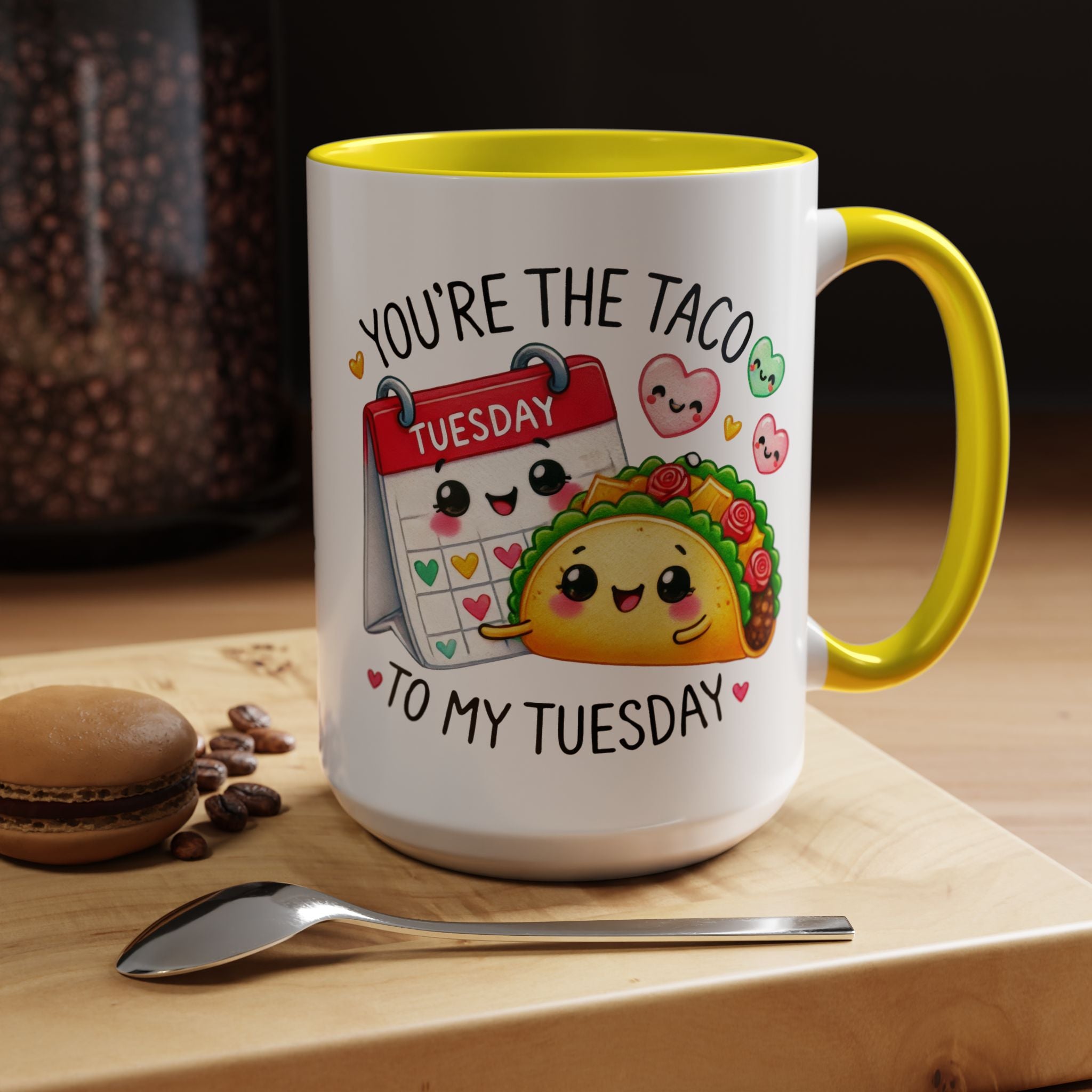Funny Coffee Mug, Personalized Mug, You Are The Taco To My Tuesday Accent Cup 11/15oz, Anniversary Wedding Valentines Romantic Gift Him her