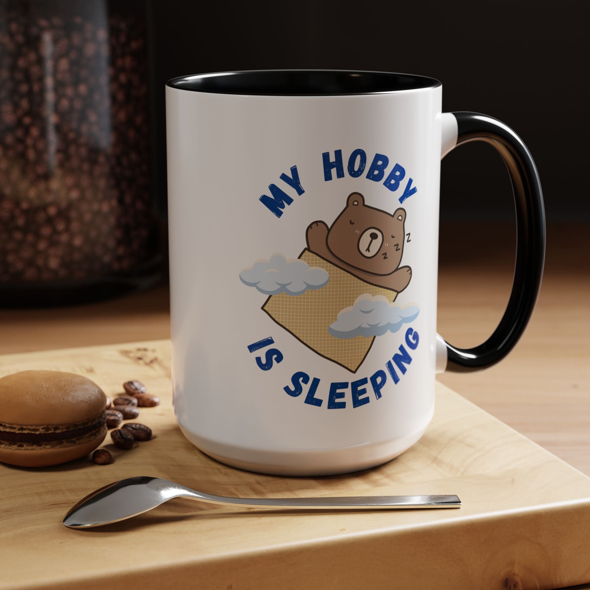 My Hobby Is Sleeping Funny Personalized Mug, Tea Coffee Mug, Accent Cup (11, 15oz), Gift Under 20, White Elephant Gift