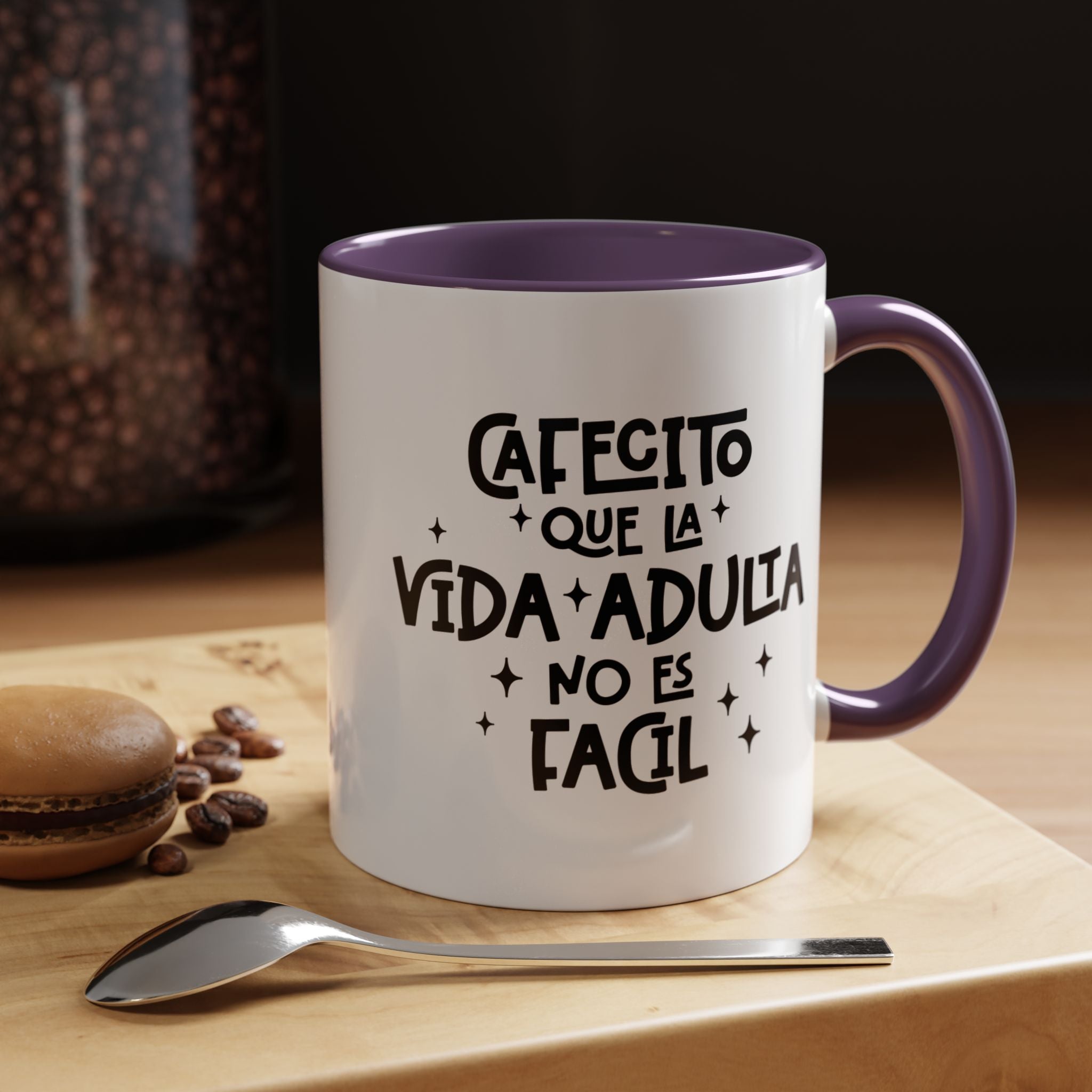 Cafecito Que La Vida Adulta No Es Fácil | Funny Coffee Mug, Sarcastic Tea Cup, Unique Gift Idea