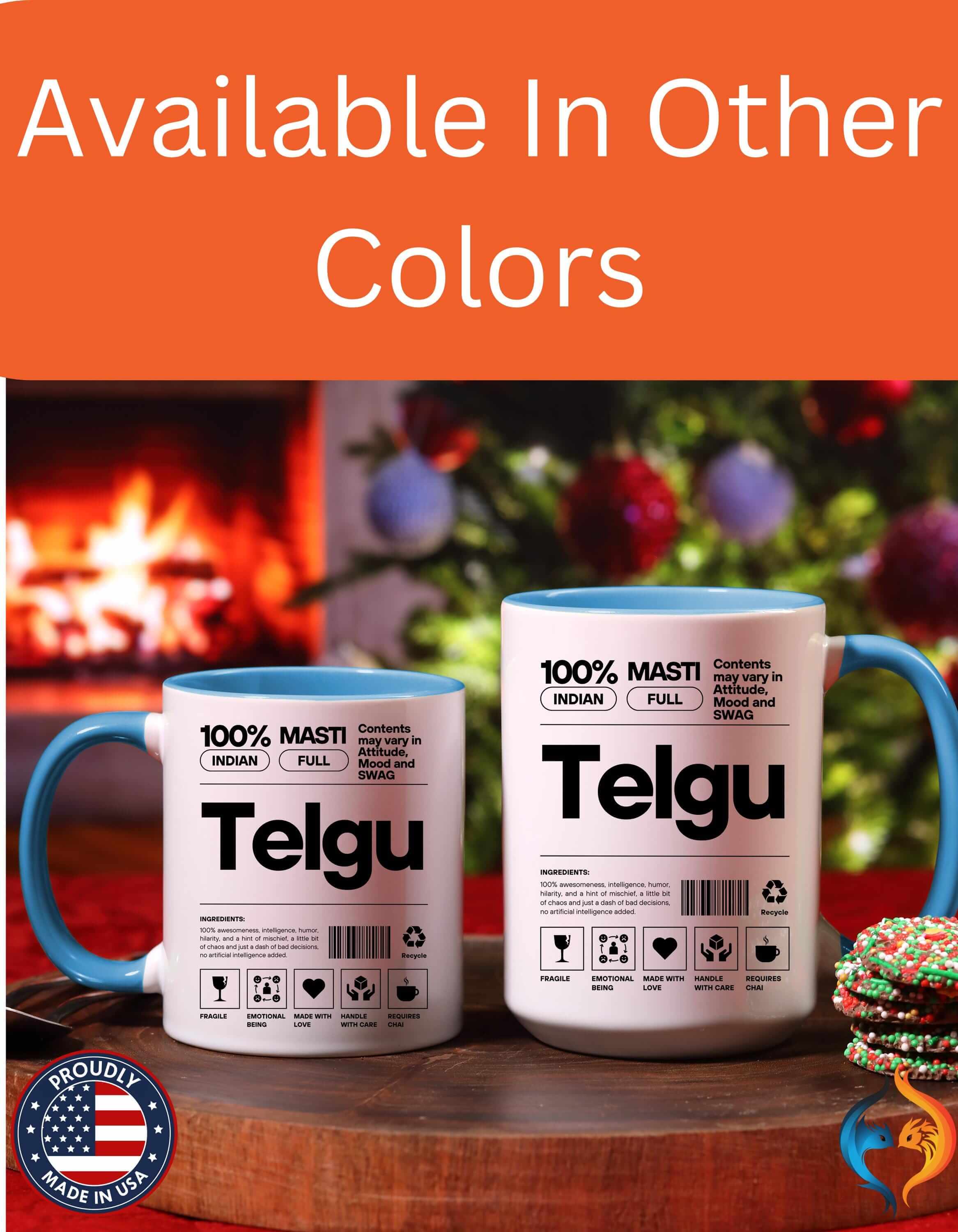 Funny Coffee Mug, Personalized Mug, Telgu Desi Roots Indian Accent Chai Cup (11/15oz), Gift Under 20, white elephant, brown humor