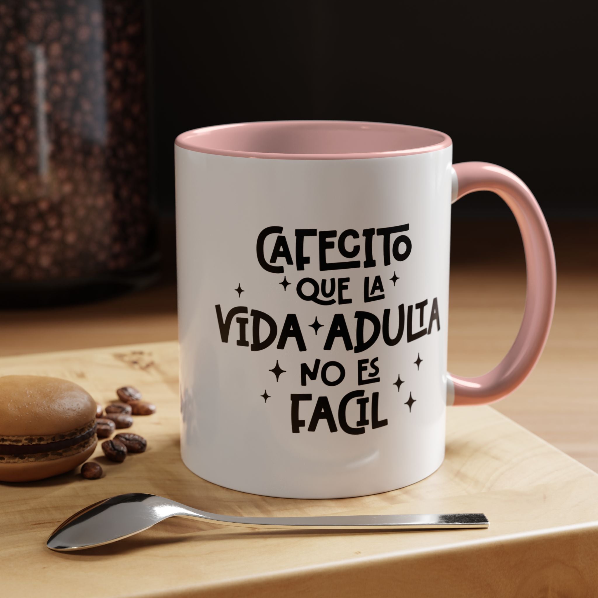 Cafecito Que La Vida Adulta No Es Fácil | Funny Coffee Mug, Sarcastic Tea Cup, Unique Gift Idea