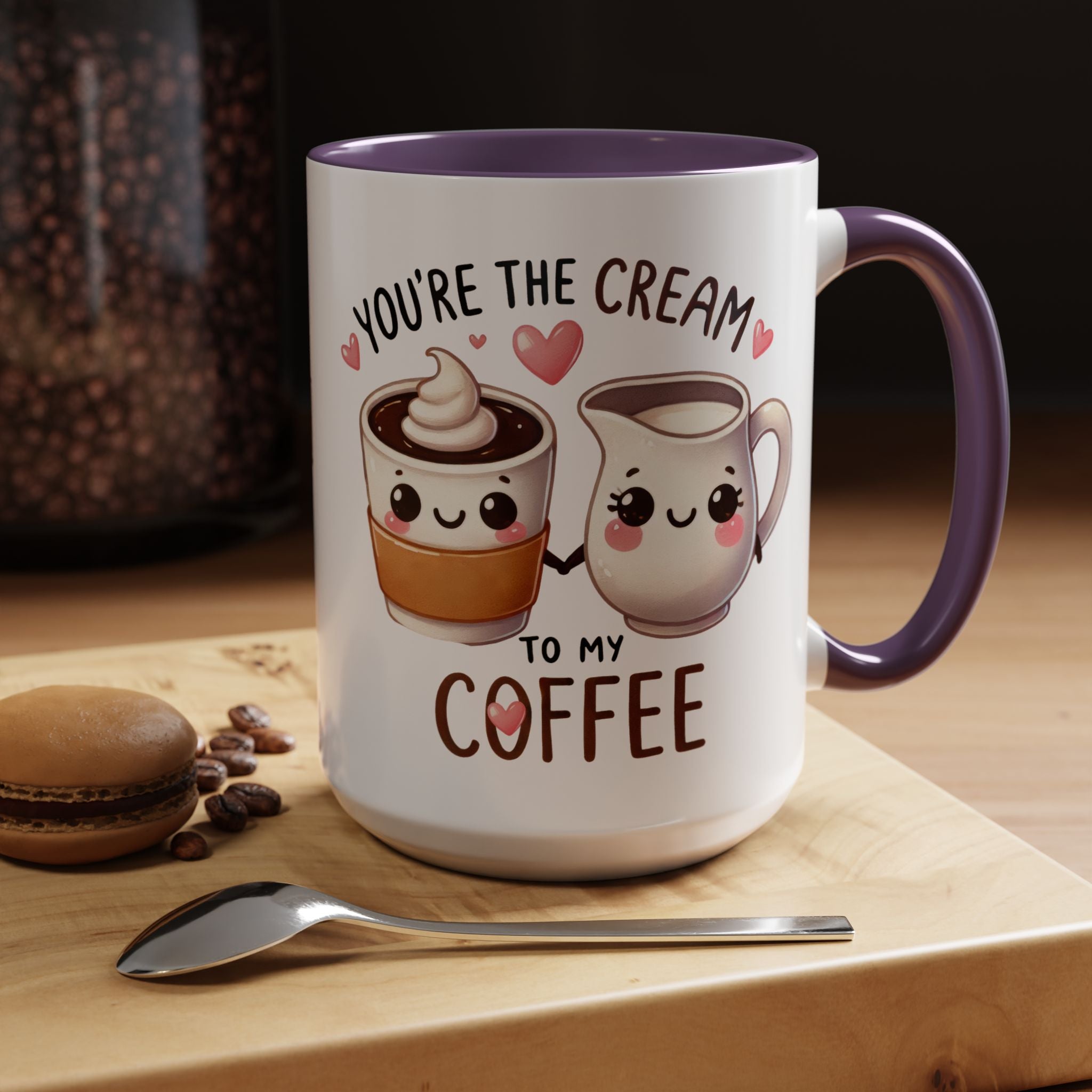 Funny Coffee Mug, Personalized Mug, You Are The Cream To My Coffee Accent Cup 11/15oz, Anniversary Wedding Valentines Romantic Gift Him her