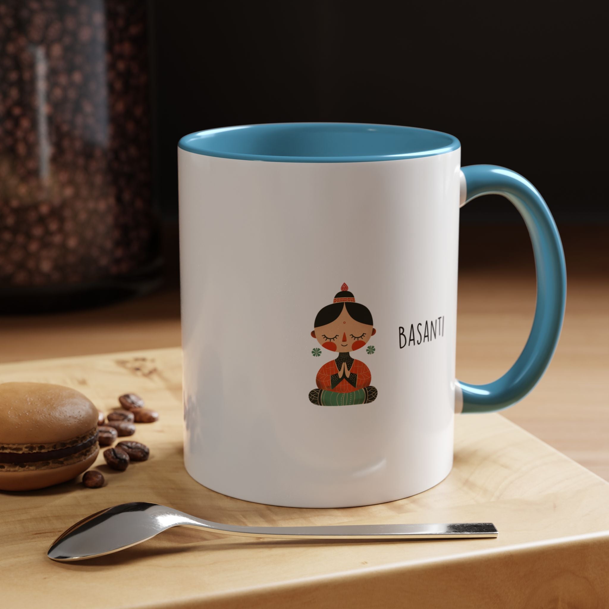Funny Coffee Mug, Personalized Mug, Desi Roots Mug 'Basanti' Accent Chai Cup (11/15oz), Indian, Pakistani Gift Under 20, White Elephant