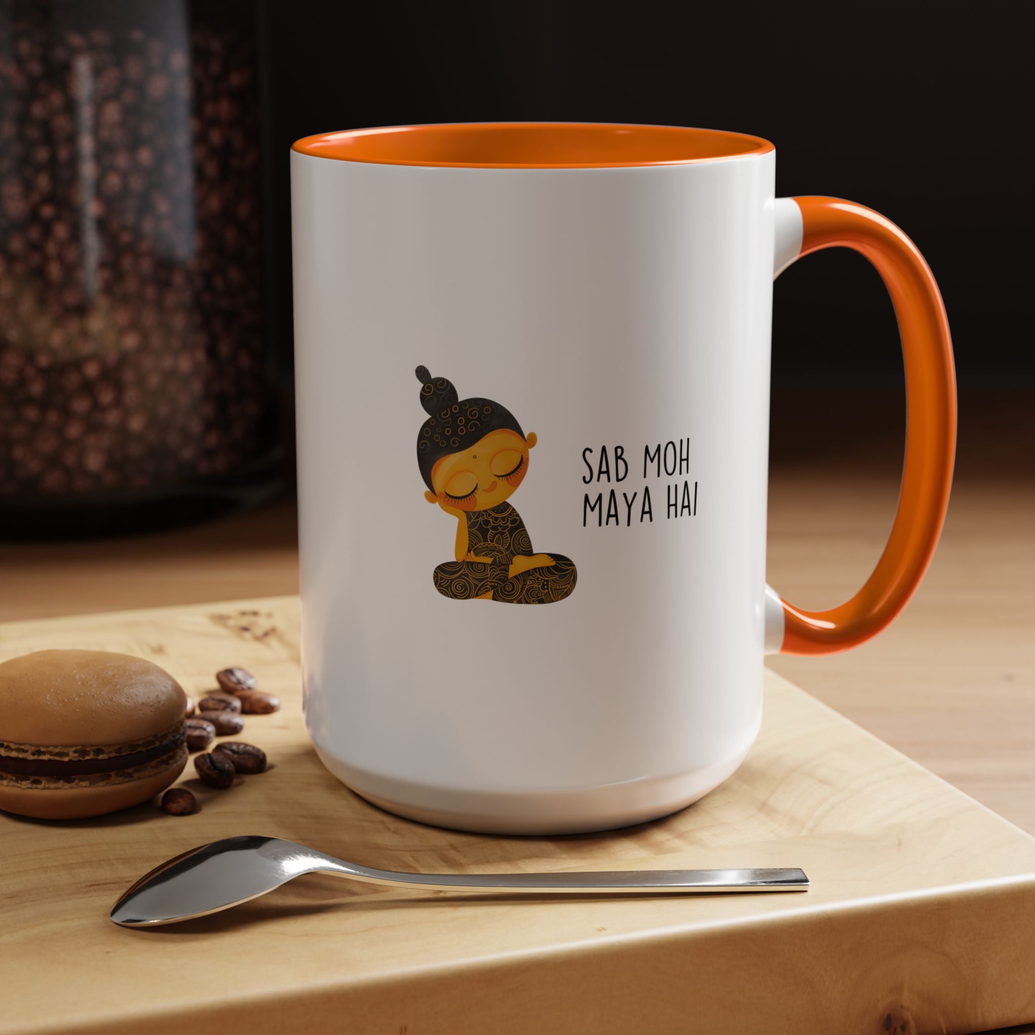 Funny Coffee Mug, Personalized Mug, Desi Roots Mug 'Sab Moh Maya Hai' Indian Paki Accent Chai Cup (11/15oz), Gift Under 20, White Elephant