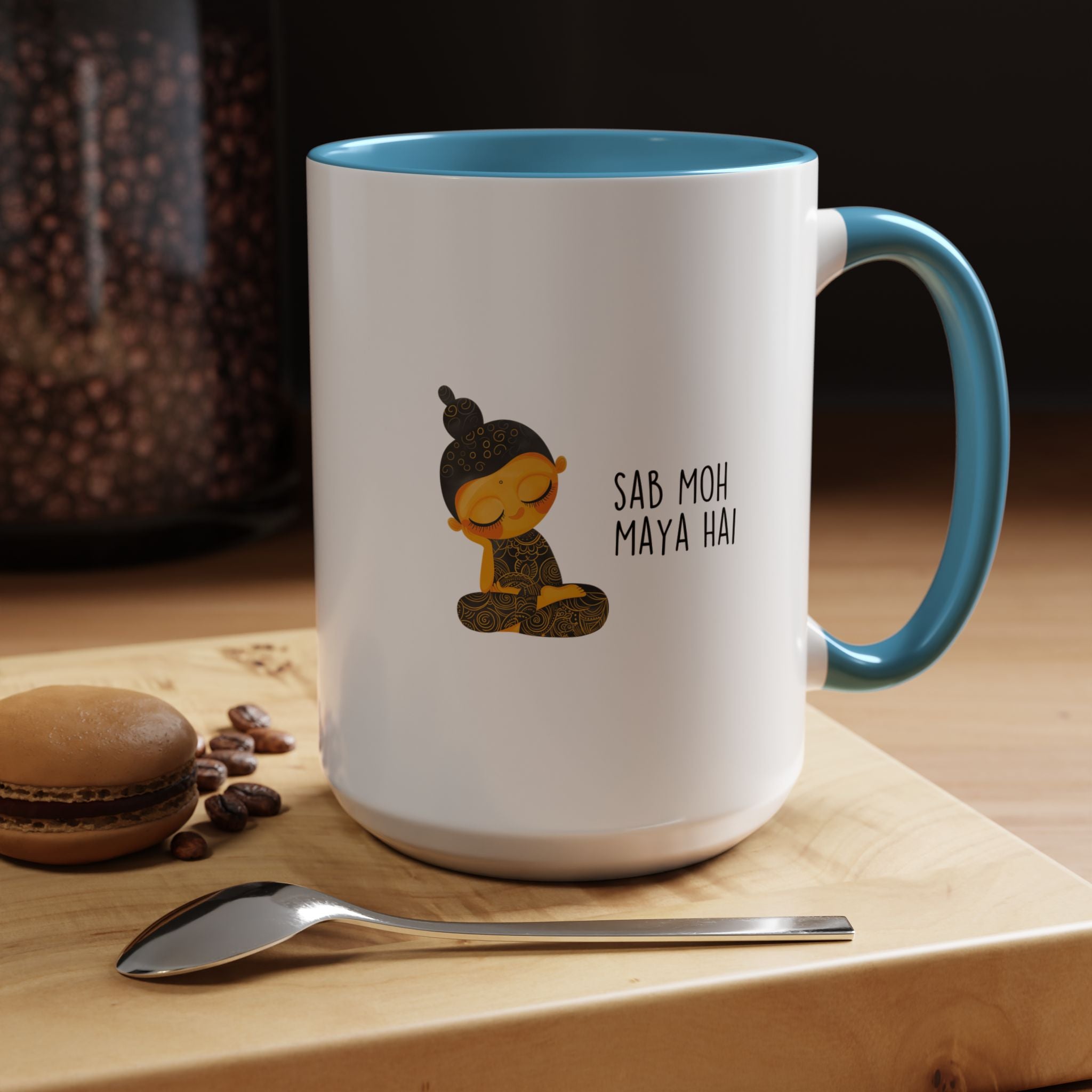 Funny Coffee Mug, Personalized Mug, Desi Roots Mug 'Sab Moh Maya Hai' Indian Paki Accent Chai Cup (11/15oz), Gift Under 20, White Elephant