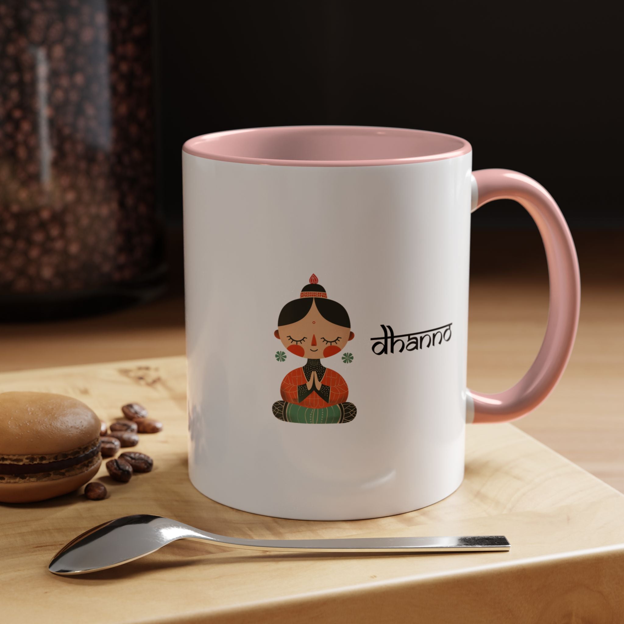 Funny Coffee Mug, Personalized Mug, Desi Roots Cup Dhanno Indian Paki Accent Chai Cup (11/15oz), Gift Under 20, white elephant, brown humor