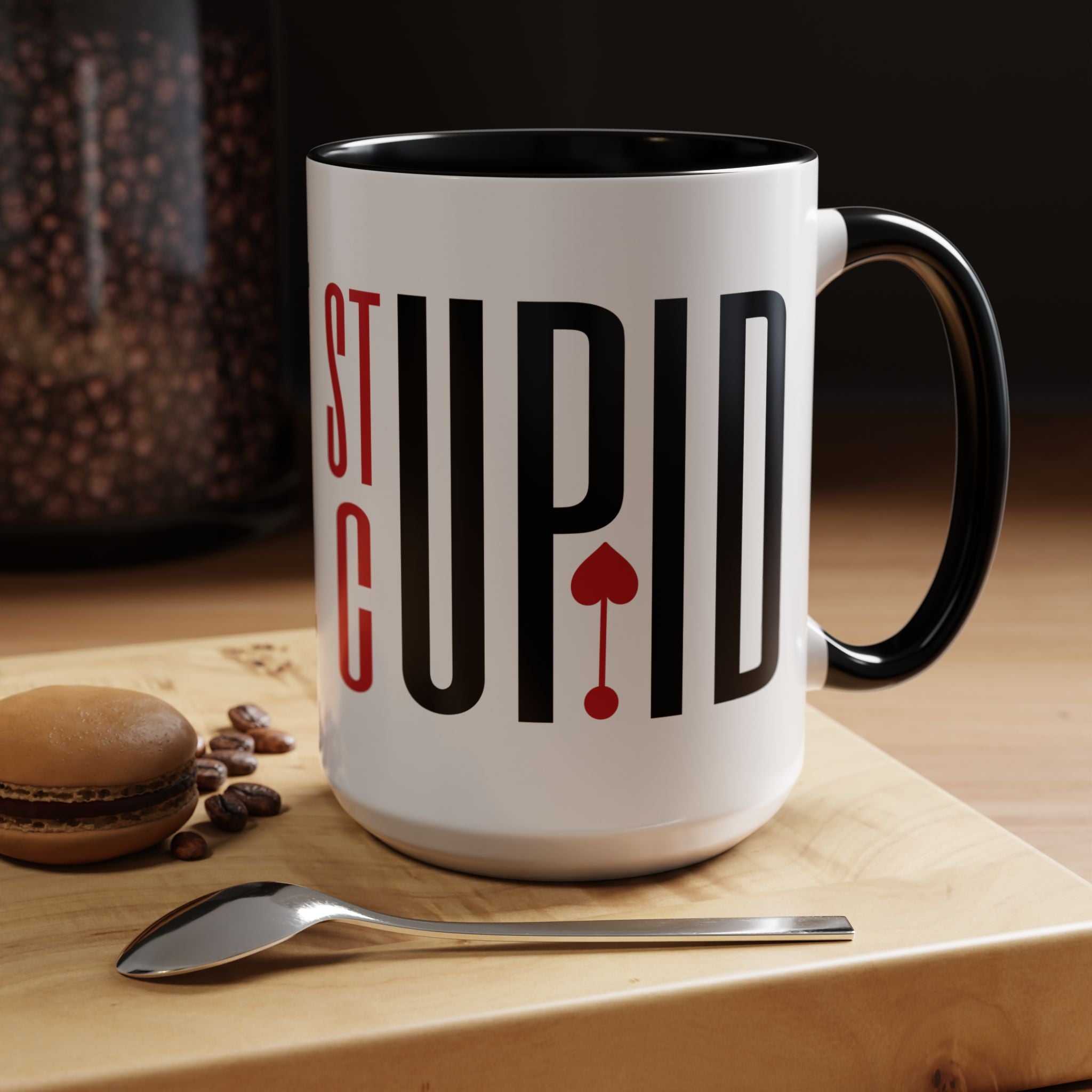 Funny Coffee Mug, Personalized Mug, Stupid Cupid Accent Cup 11/15oz, Self Love, Anti-Valentine Cup
