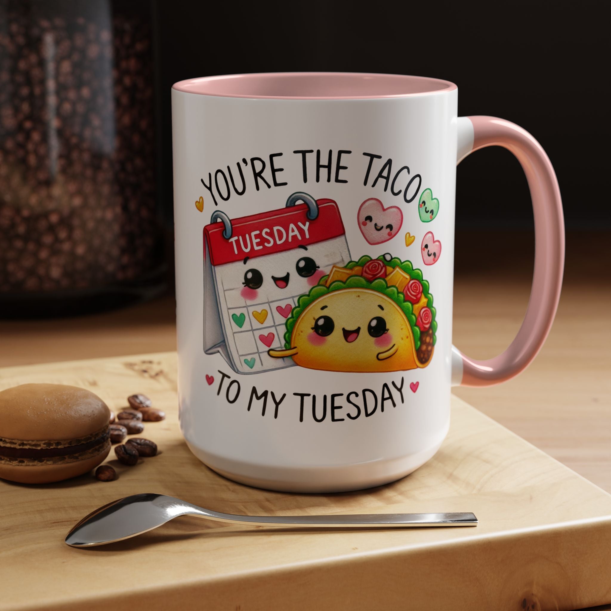 Funny Coffee Mug, Personalized Mug, You Are The Taco To My Tuesday Accent Cup 11/15oz, Anniversary Wedding Valentines Romantic Gift Him her