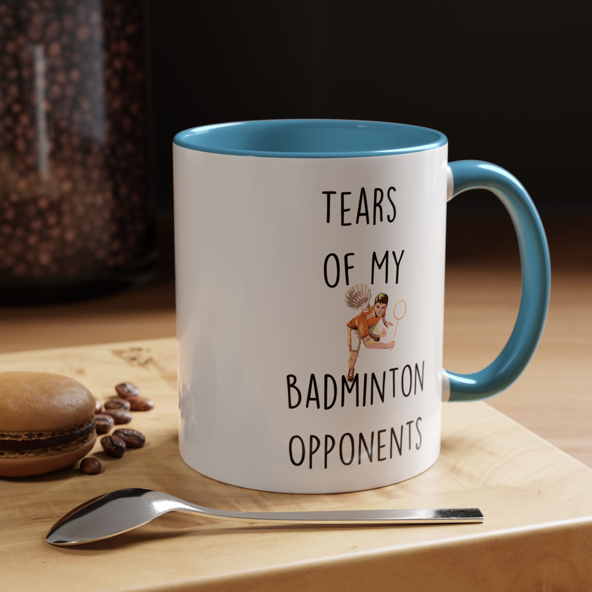 Funny Coffee Mug, Personalized Mug, Tears Of My Badminton Opponents, Accent Cup (11, 15oz), Sarcastic Mug,  Tea Coffee Cup, gift under 20