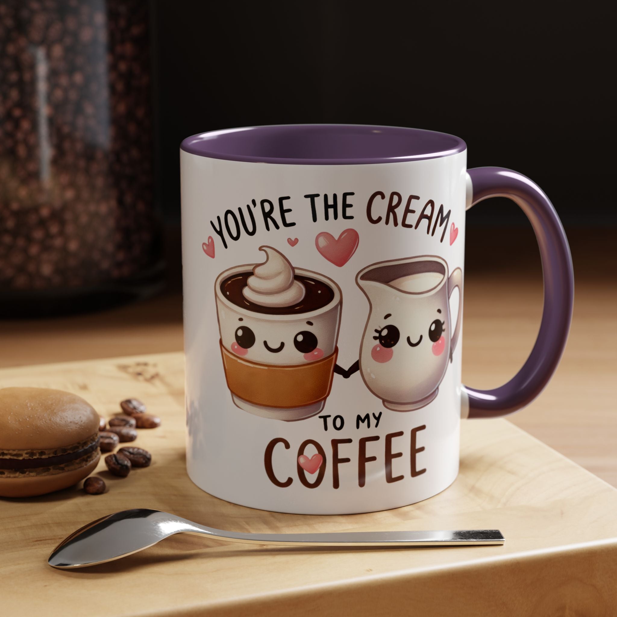 Funny Coffee Mug, Personalized Mug, You Are The Cream To My Coffee Accent Cup 11/15oz, Anniversary Wedding Valentines Romantic Gift Him her