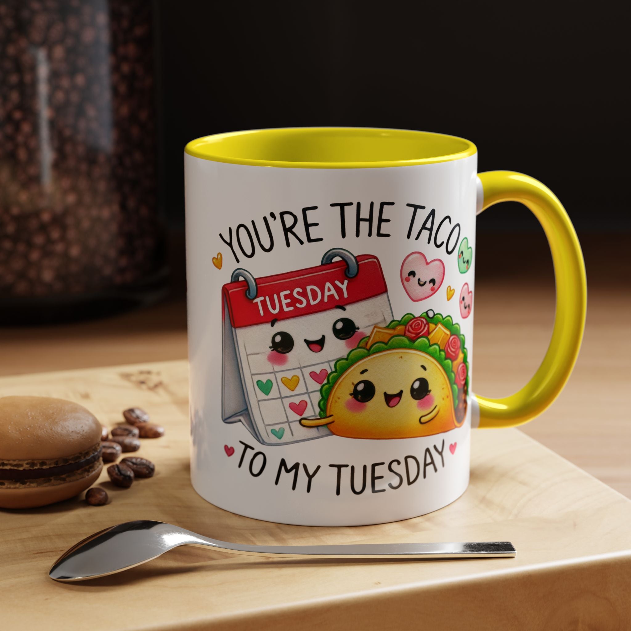 Funny Coffee Mug, Personalized Mug, You Are The Taco To My Tuesday Accent Cup 11/15oz, Anniversary Wedding Valentines Romantic Gift Him her