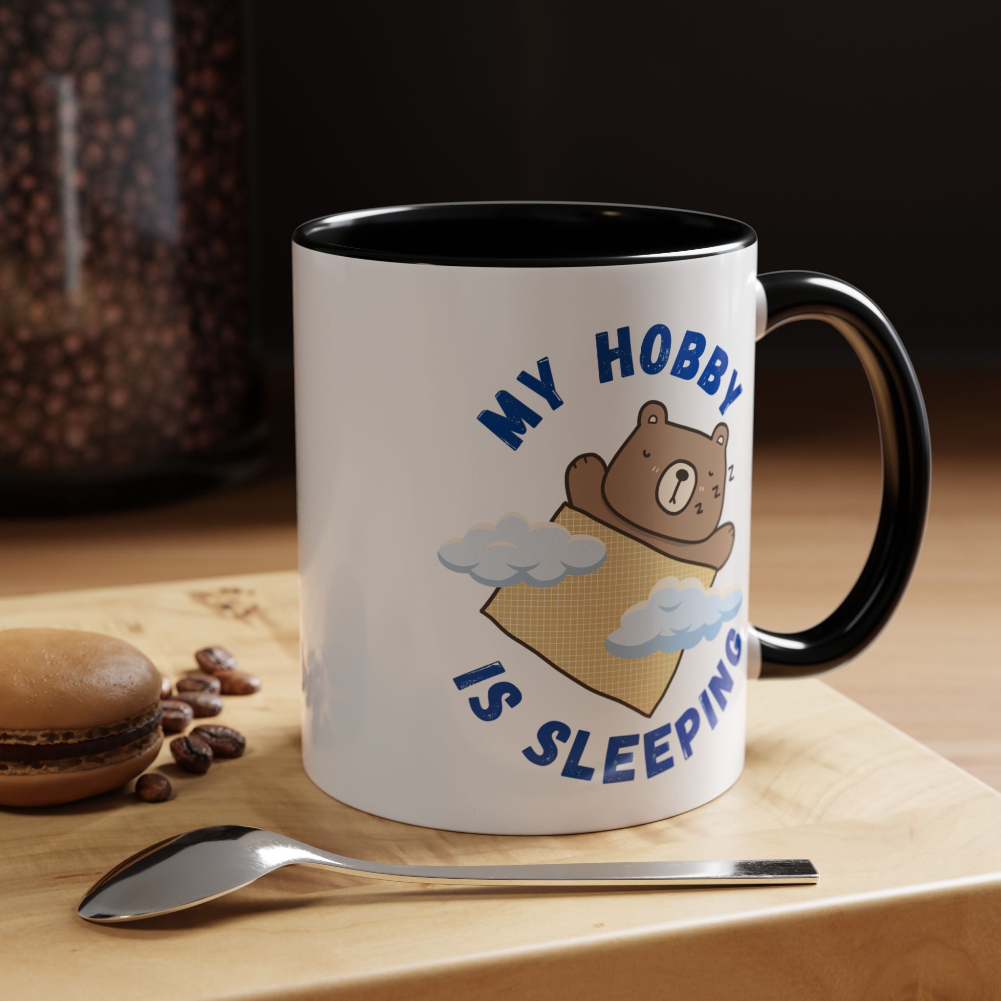 My Hobby Is Sleeping Funny Personalized Mug, Tea Coffee Mug, Accent Cup (11, 15oz), Gift Under 20, White Elephant Gift