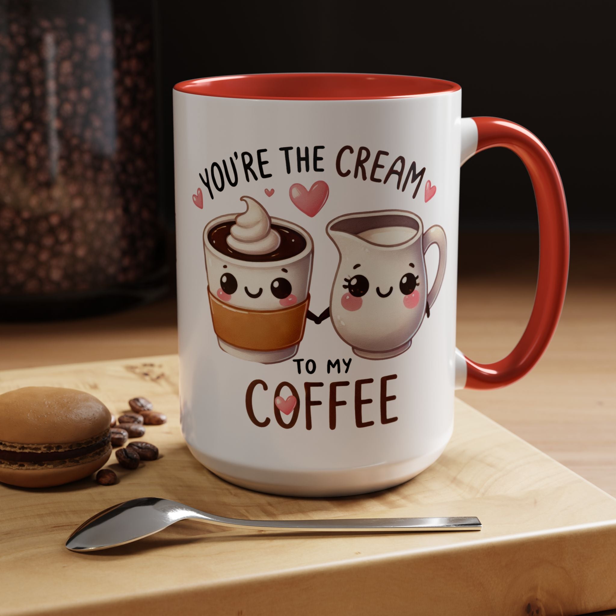 Funny Coffee Mug, Personalized Mug, You Are The Cream To My Coffee Accent Cup 11/15oz, Anniversary Wedding Valentines Romantic Gift Him her