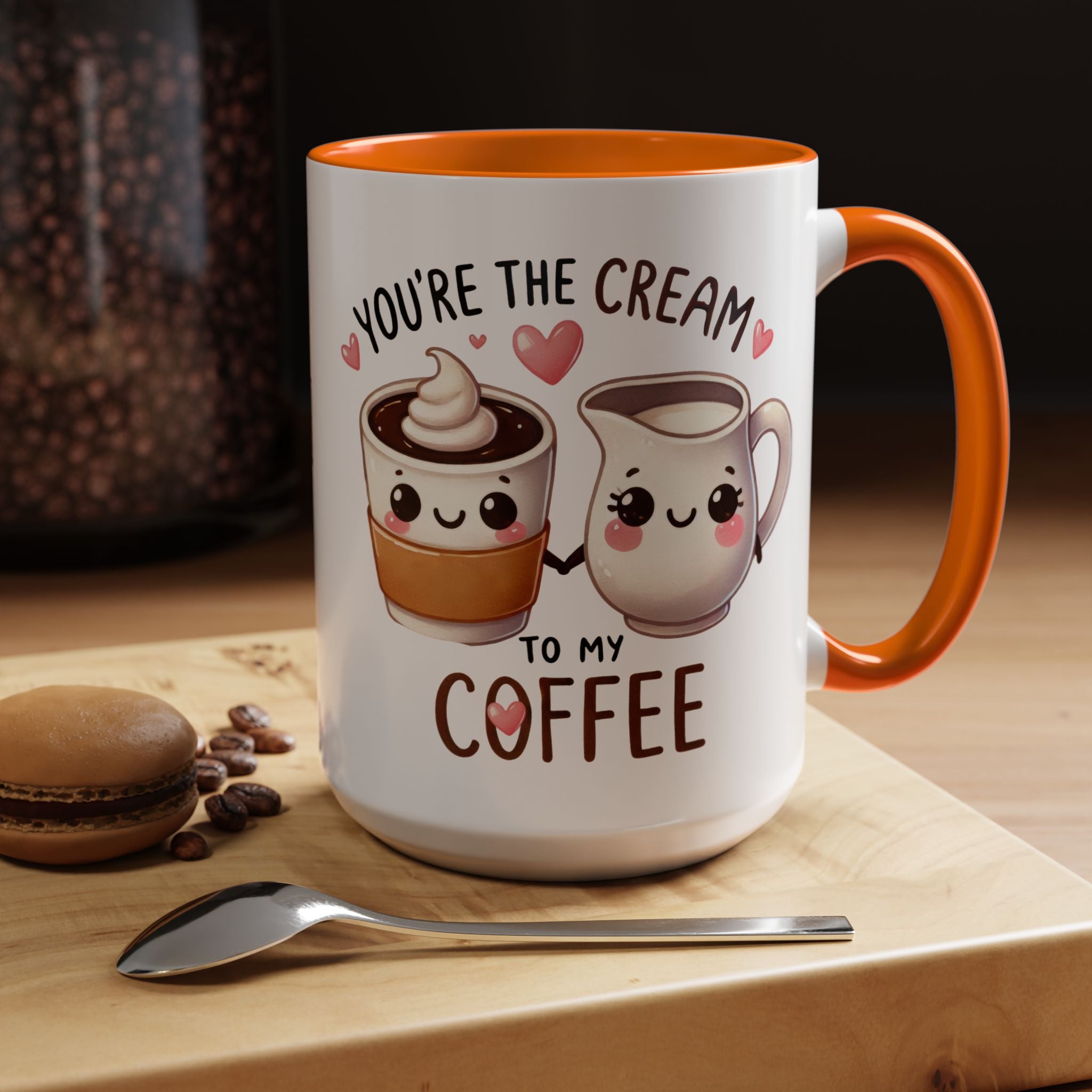 Funny Coffee Mug, Personalized Mug, You Are The Cream To My Coffee Accent Cup 11/15oz, Anniversary Wedding Valentines Romantic Gift Him her