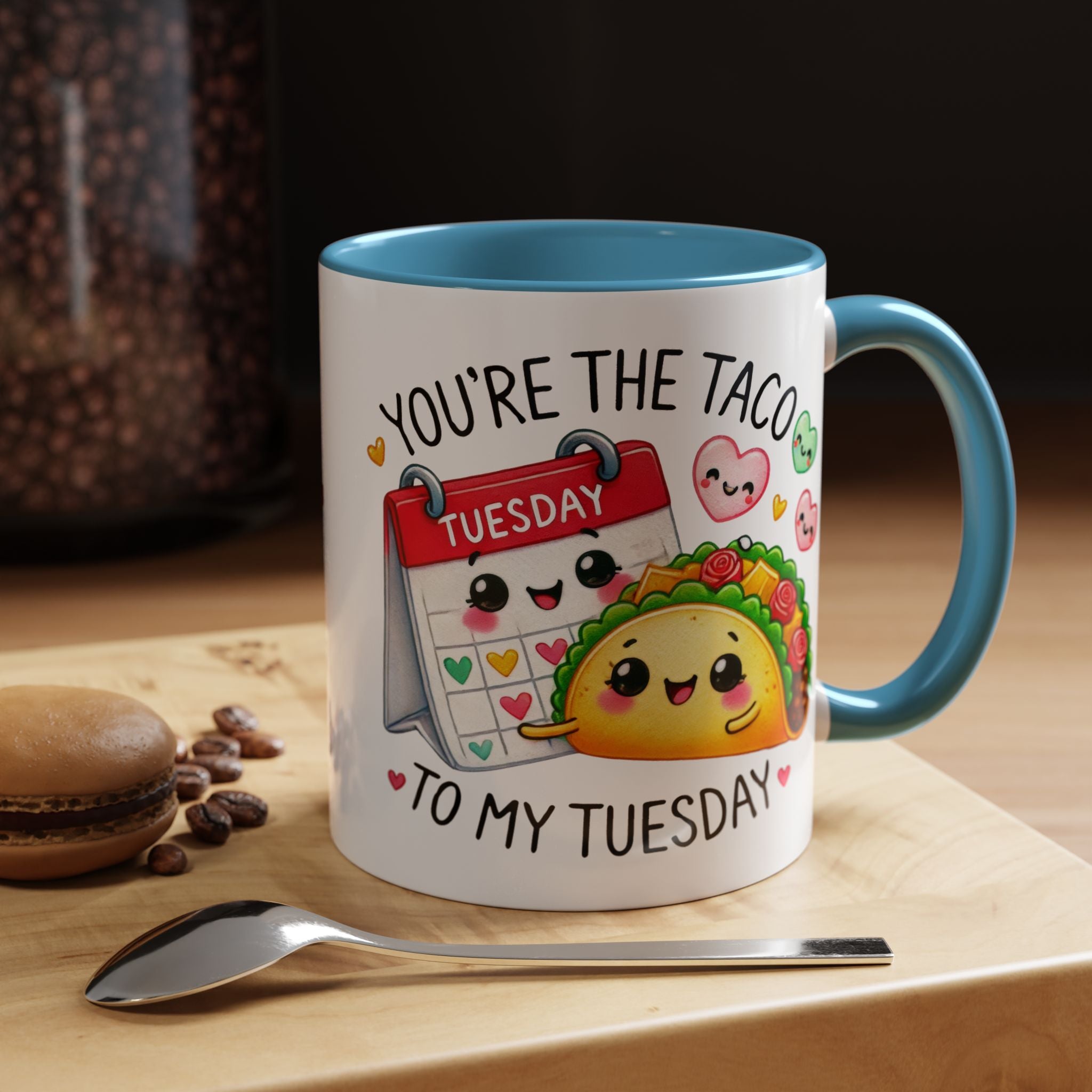 Funny Coffee Mug, Personalized Mug, You Are The Taco To My Tuesday Accent Cup 11/15oz, Anniversary Wedding Valentines Romantic Gift Him her