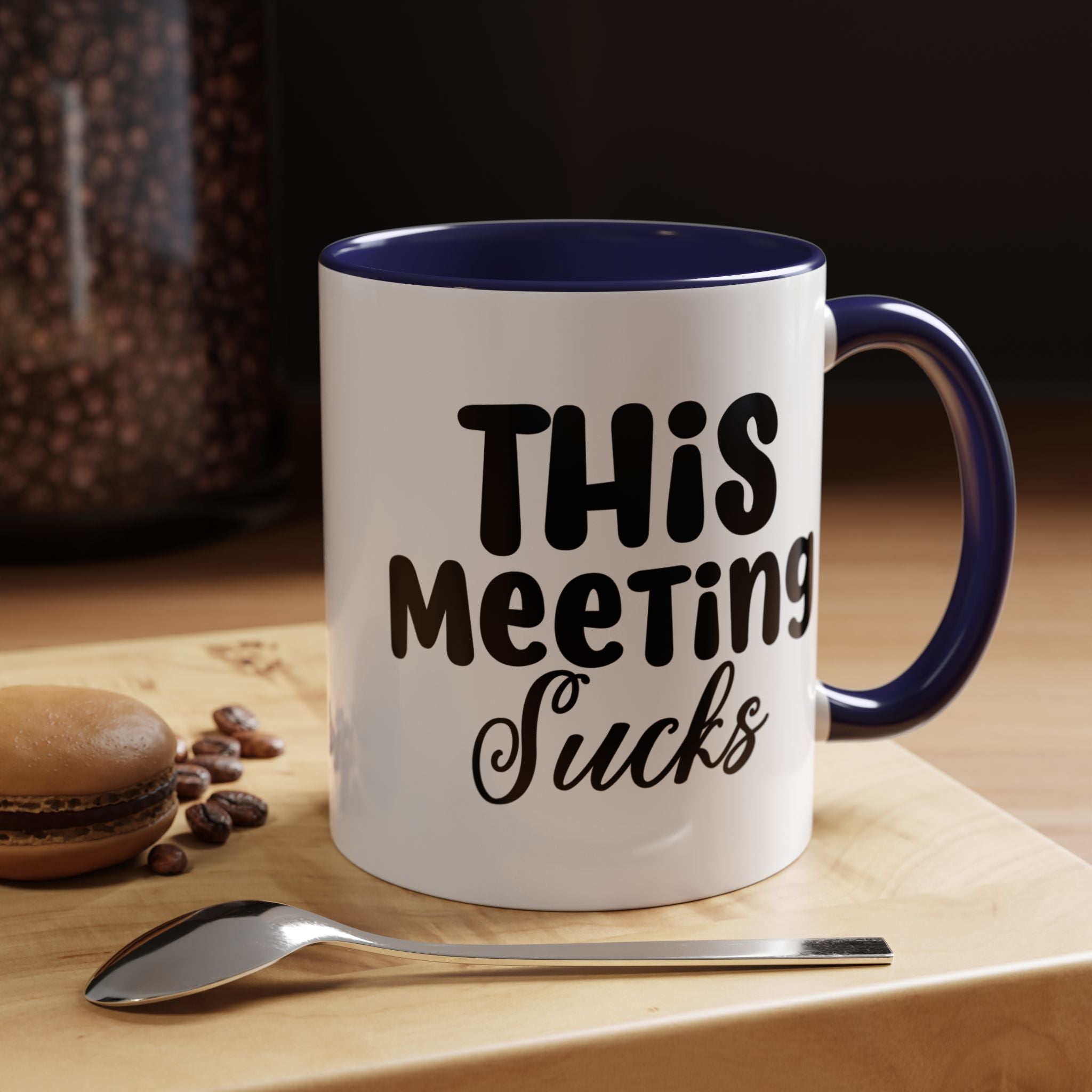 Funny Coffee Mug, Personalized Mug, This Meeting Sucks  Accent Cup (11, 15oz), Gift Under 20, White Elephant