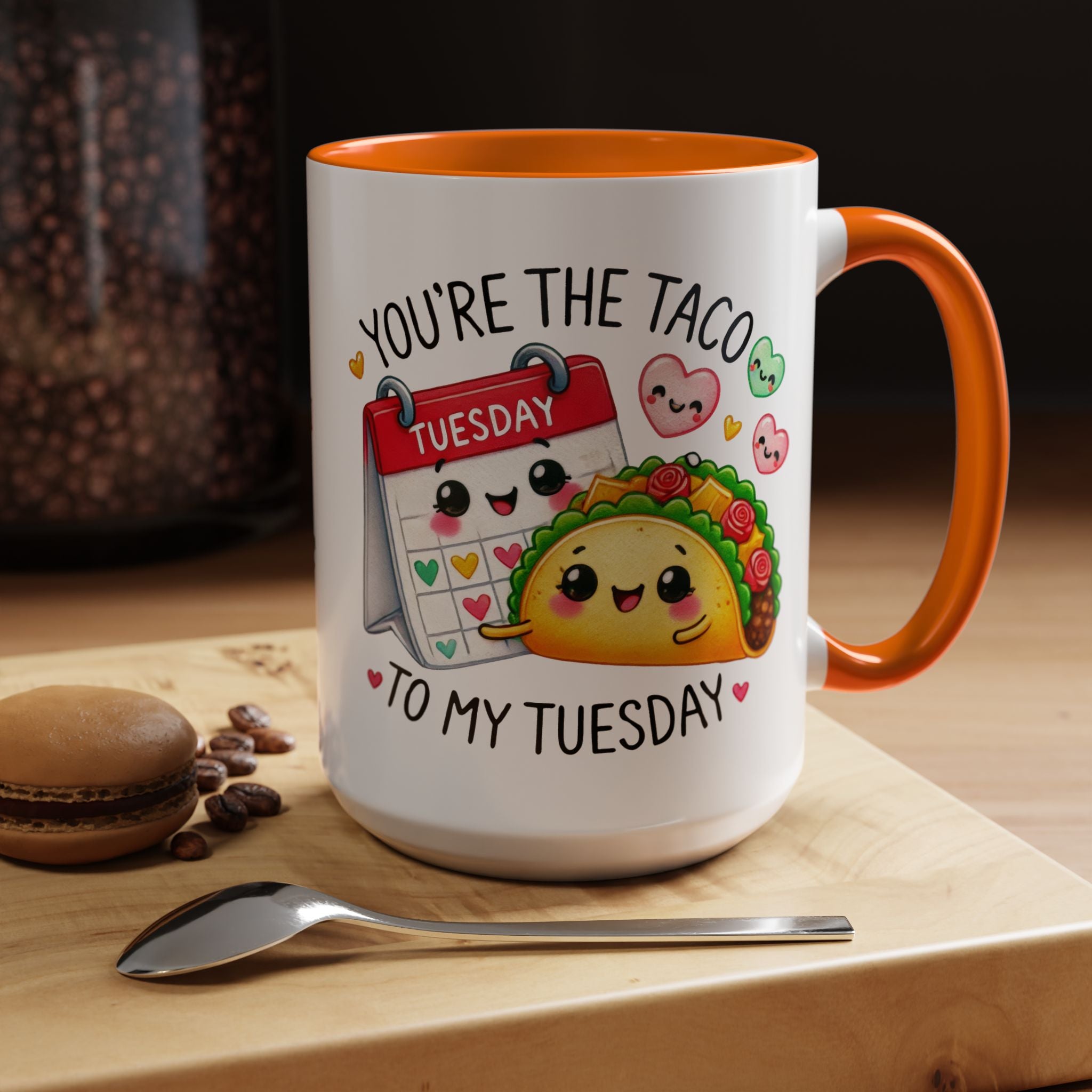 Funny Coffee Mug, Personalized Mug, You Are The Taco To My Tuesday Accent Cup 11/15oz, Anniversary Wedding Valentines Romantic Gift Him her