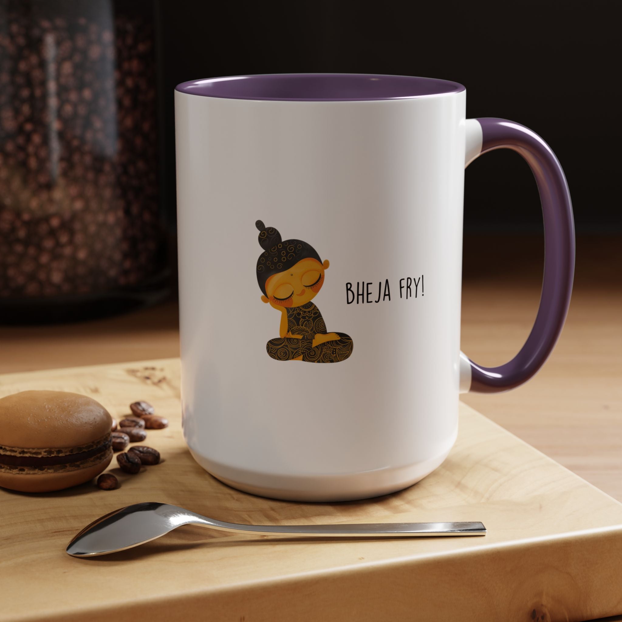 Funny Coffee Mug, Personalized Mug, Desi Roots Cup 'Bheja Fry' Indian Paki Accent Chai Cup (11/15oz), Gift Under 20, White Elephant