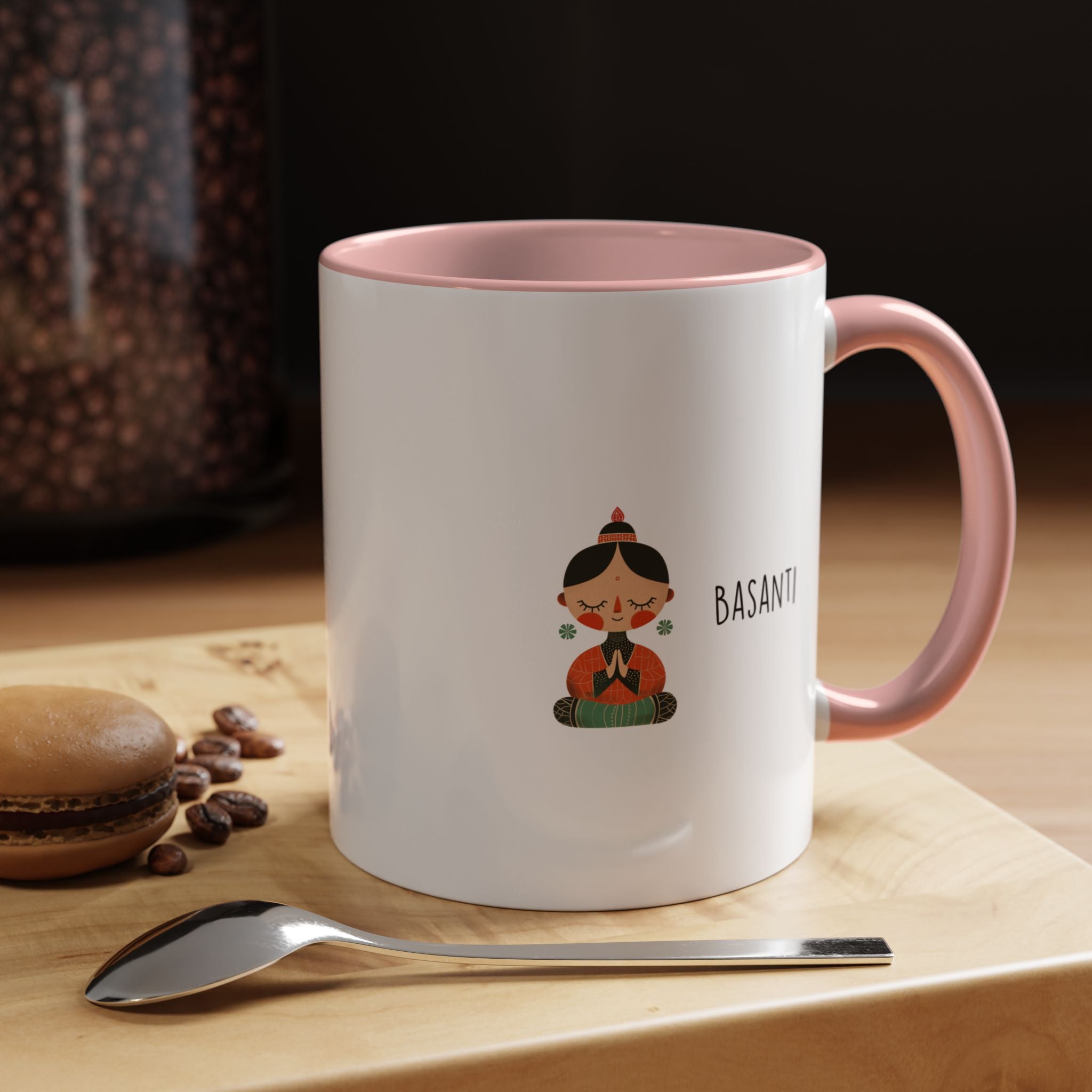 Funny Coffee Mug, Personalized Mug, Desi Roots Mug 'Basanti' Accent Chai Cup (11/15oz), Indian, Pakistani Gift Under 20, White Elephant