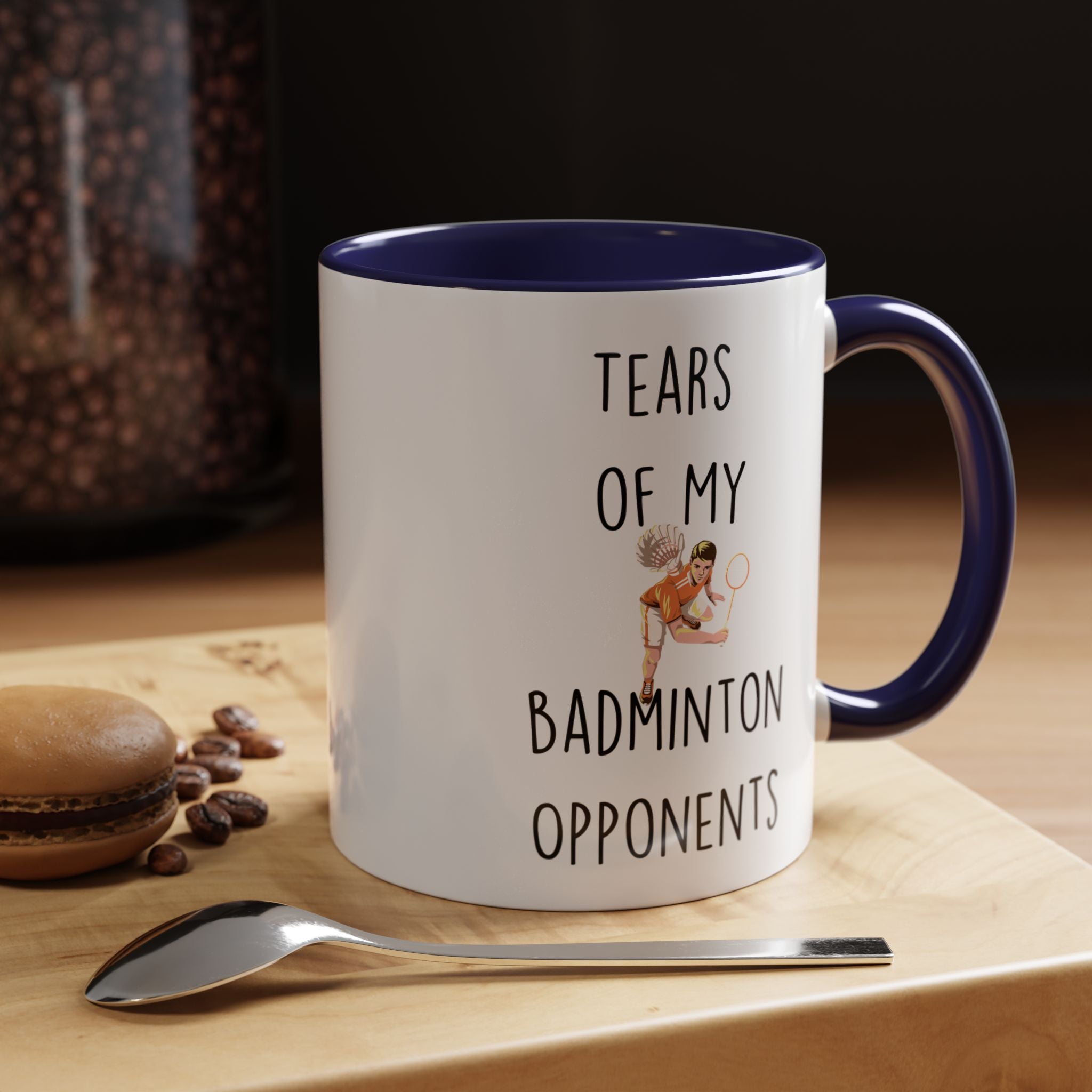 Funny Coffee Mug, Personalized Mug, Tears Of My Badminton Opponents, Accent Cup (11, 15oz), Sarcastic Mug,  Tea Coffee Cup, gift under 20