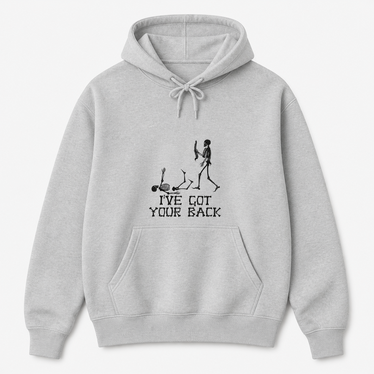 I've Got Your Back skeleton friendship graphic on sport grey pullover hoodie, front product image
