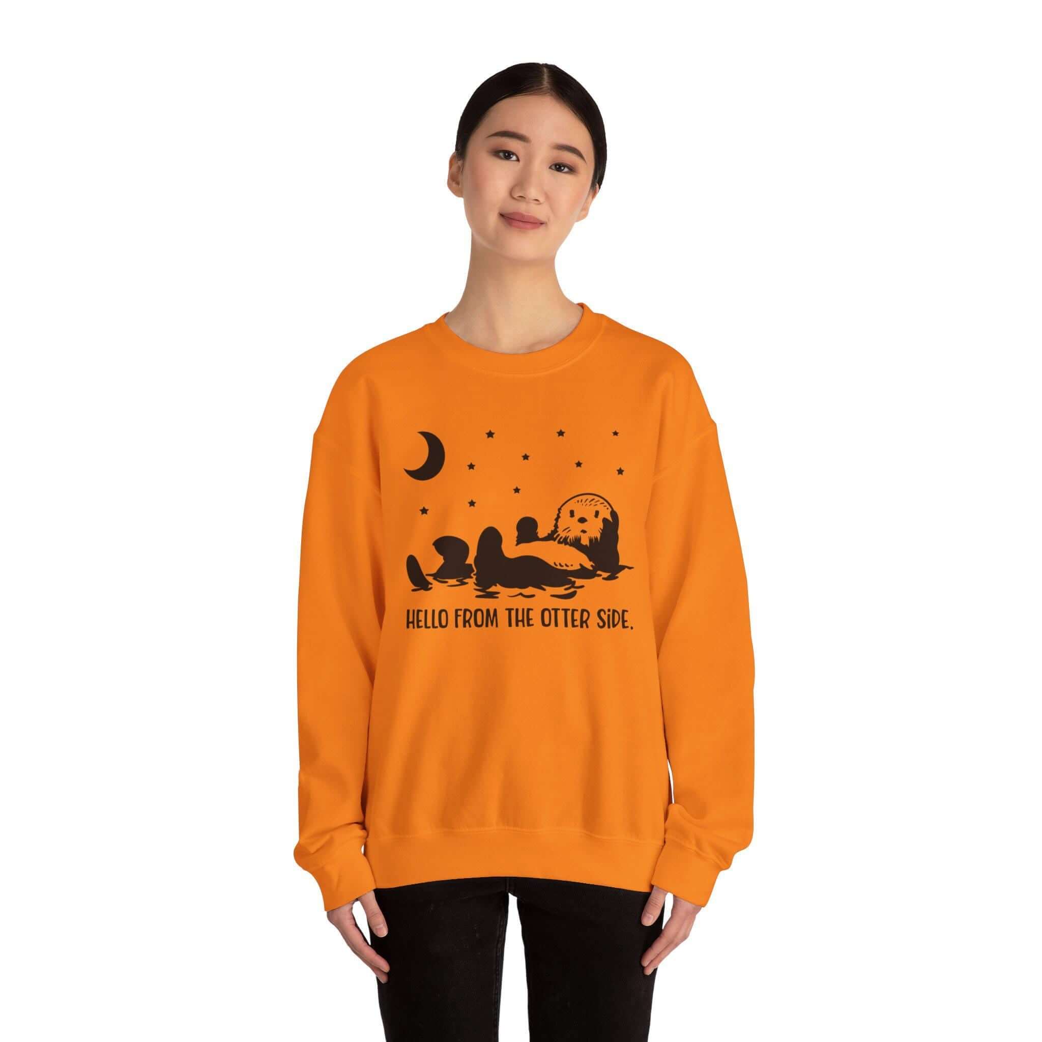 Hello The Otter Side Otter Marine Animal Lover Funny Sweatshirt