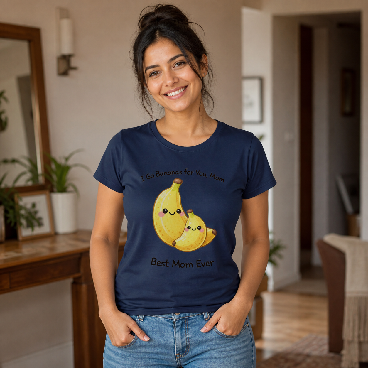 I Go Bananas for You Mom graphic T-shirt lifestyle photo