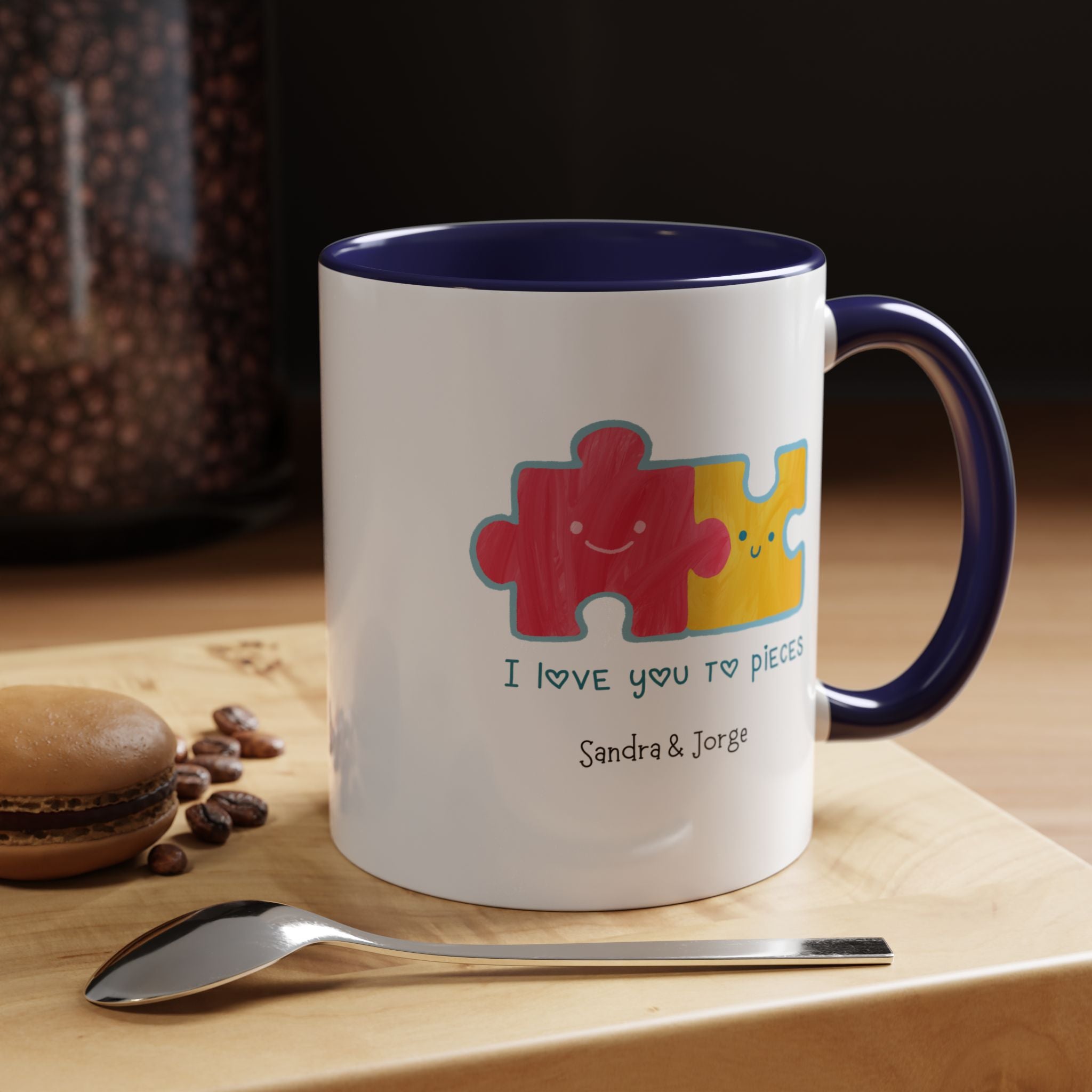 I love You To Pieces Personalized Coffee Mug, , Accent Cup 11/15oz, Anniversary, Valentines, Romantic, V-Day, Couples Gift