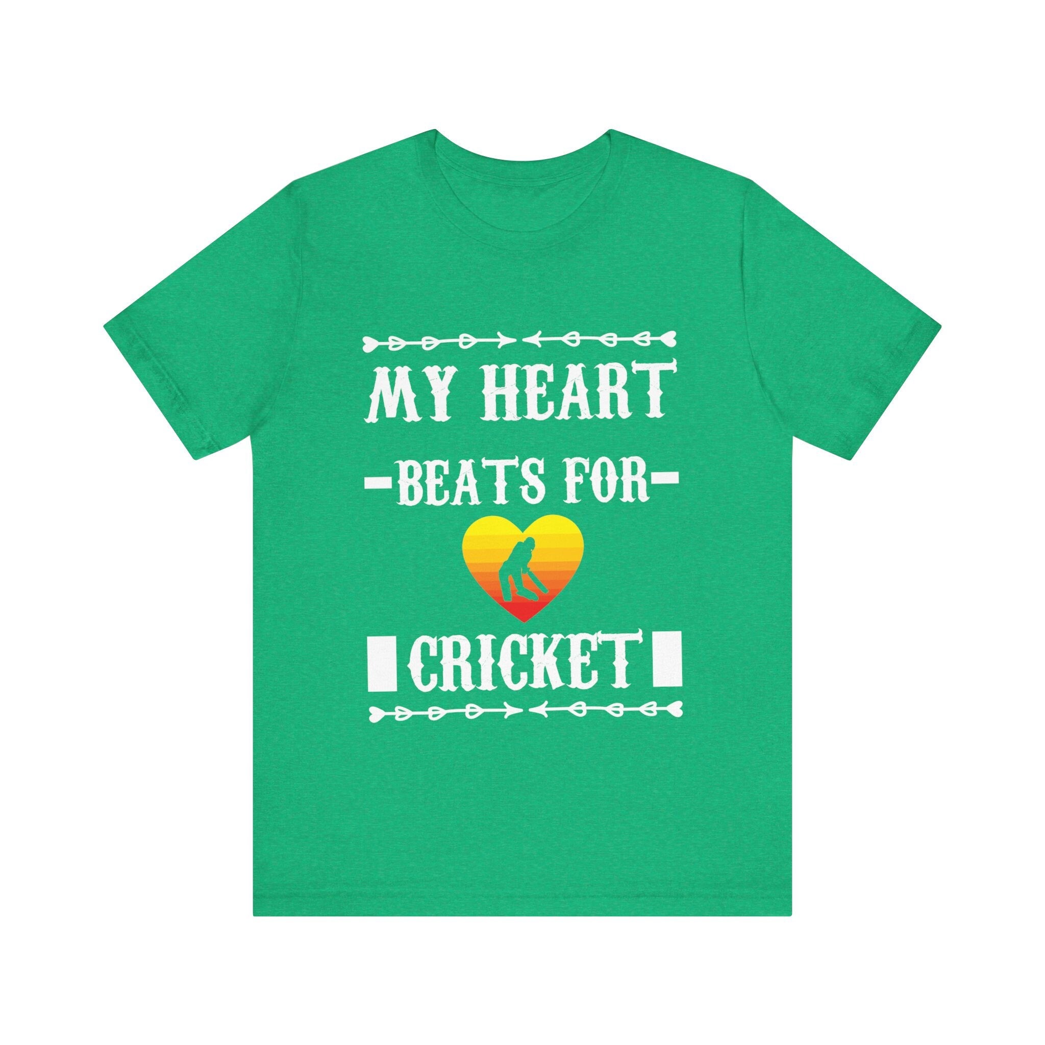 My Heart beats for Cricket Unique  fashion cricket lover gift tshirt ideas, IPL/T20 world cup  Jersey Short Sleeve Tee